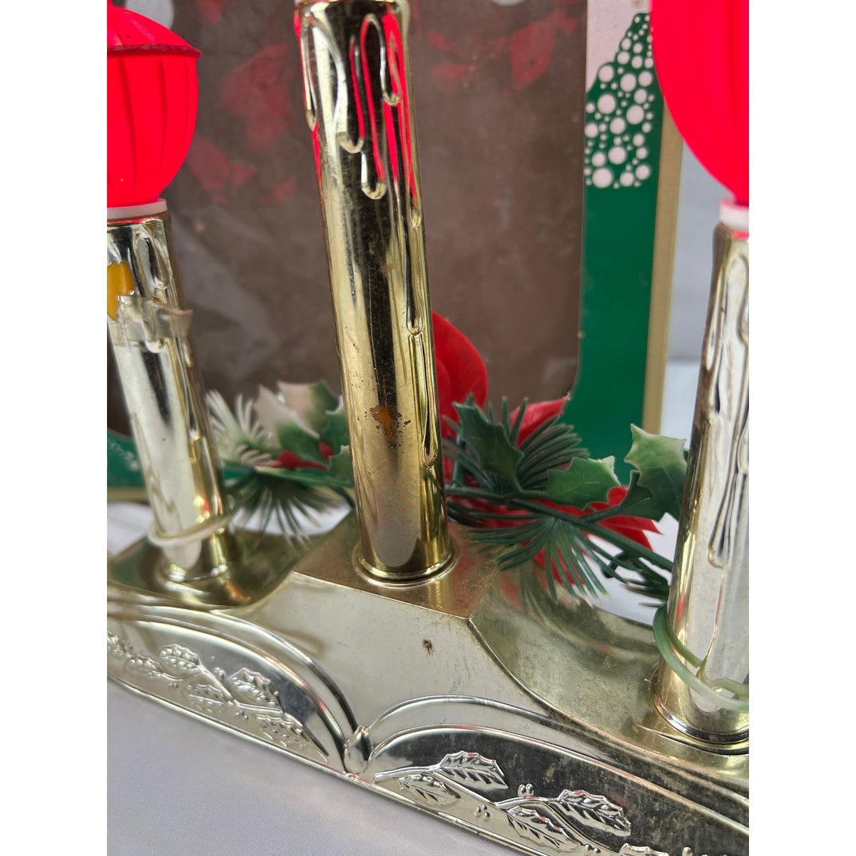 Vintage ACLA 3 Bubble Light Candolier Christmas Centerpiece Cat 379 Original Box