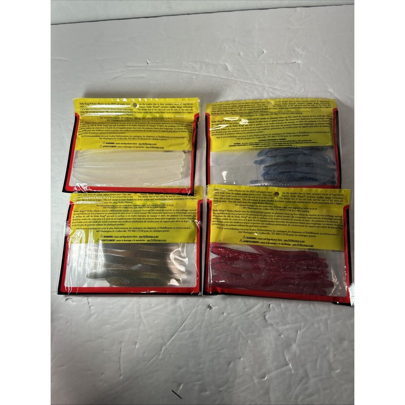 Strike King KVD Perfect Plastics with Coffee Scent and Salt Mixed Lot Of 4