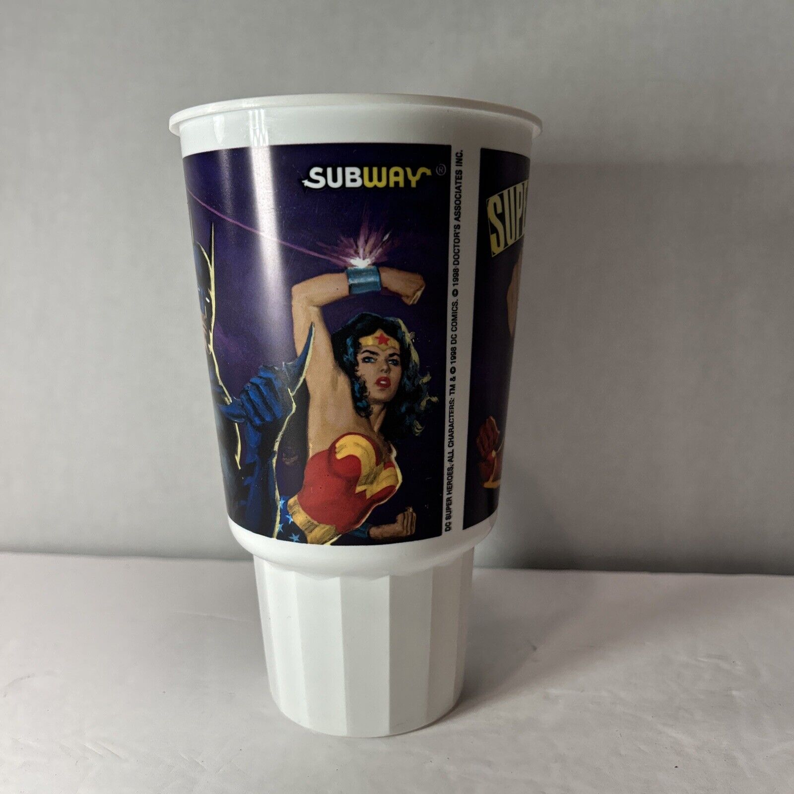 DC Super Heroes Subway 1998 Cup Superman/Batman/Wonder Woman/Flash