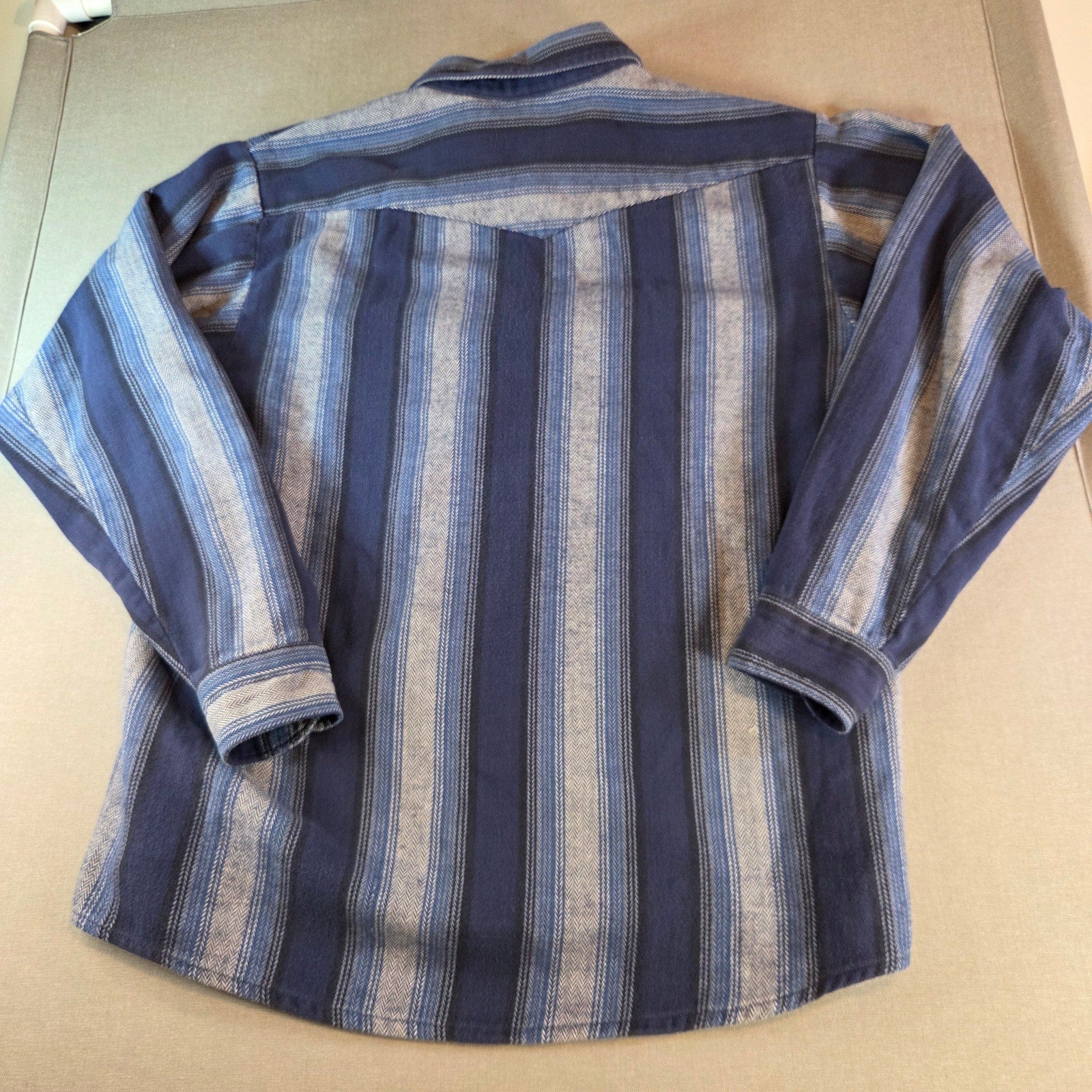 Dakota Tallman Western Pearl Snap Shirt XL Blue Stripe