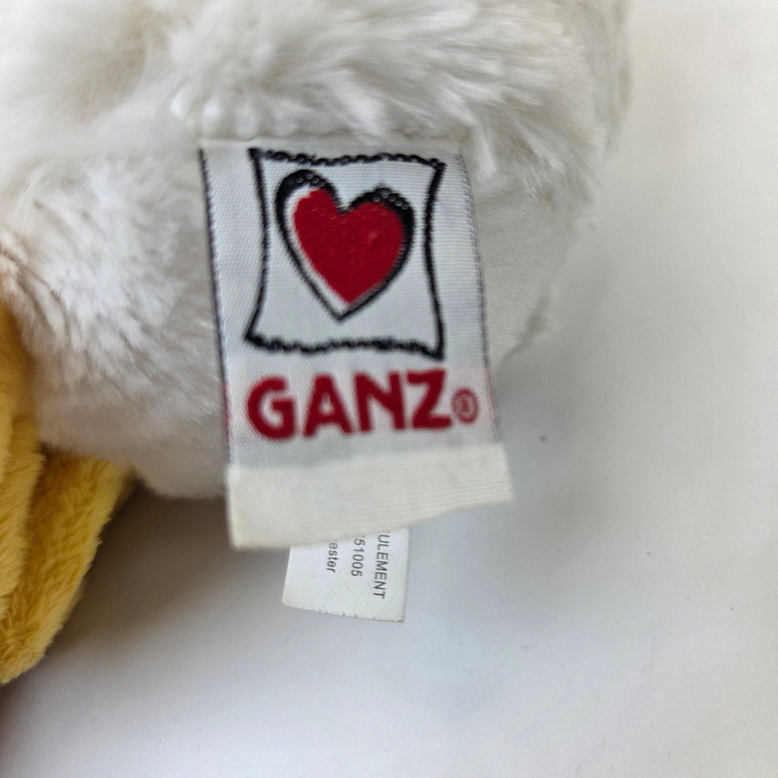 Ganz Plush Duck HM148 White Yellow Stuffed Animal Soft Toy 8 Inch