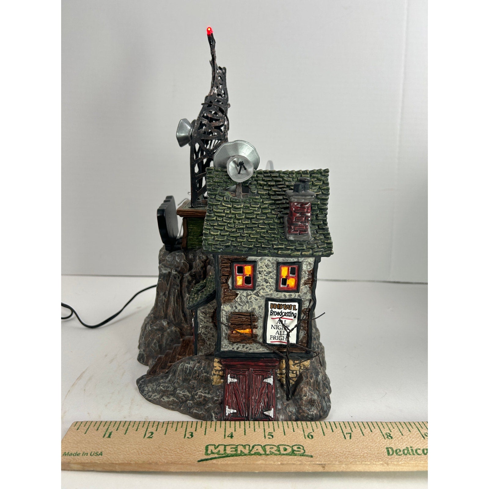 Department 56 HOWL Broadcasting Snow Village Halloween Lighted Radio House