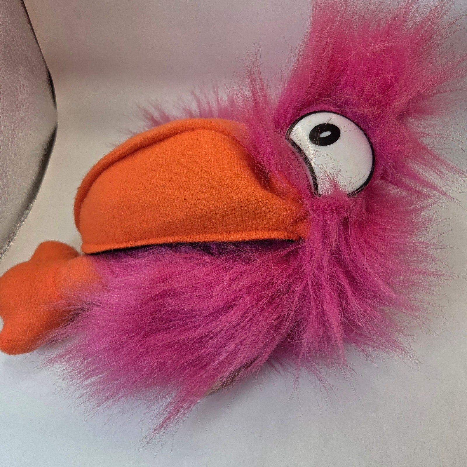 OTC Pink Bird Hand Puppet Plush Squeaker Beak Oriental Trading Toy Puppet