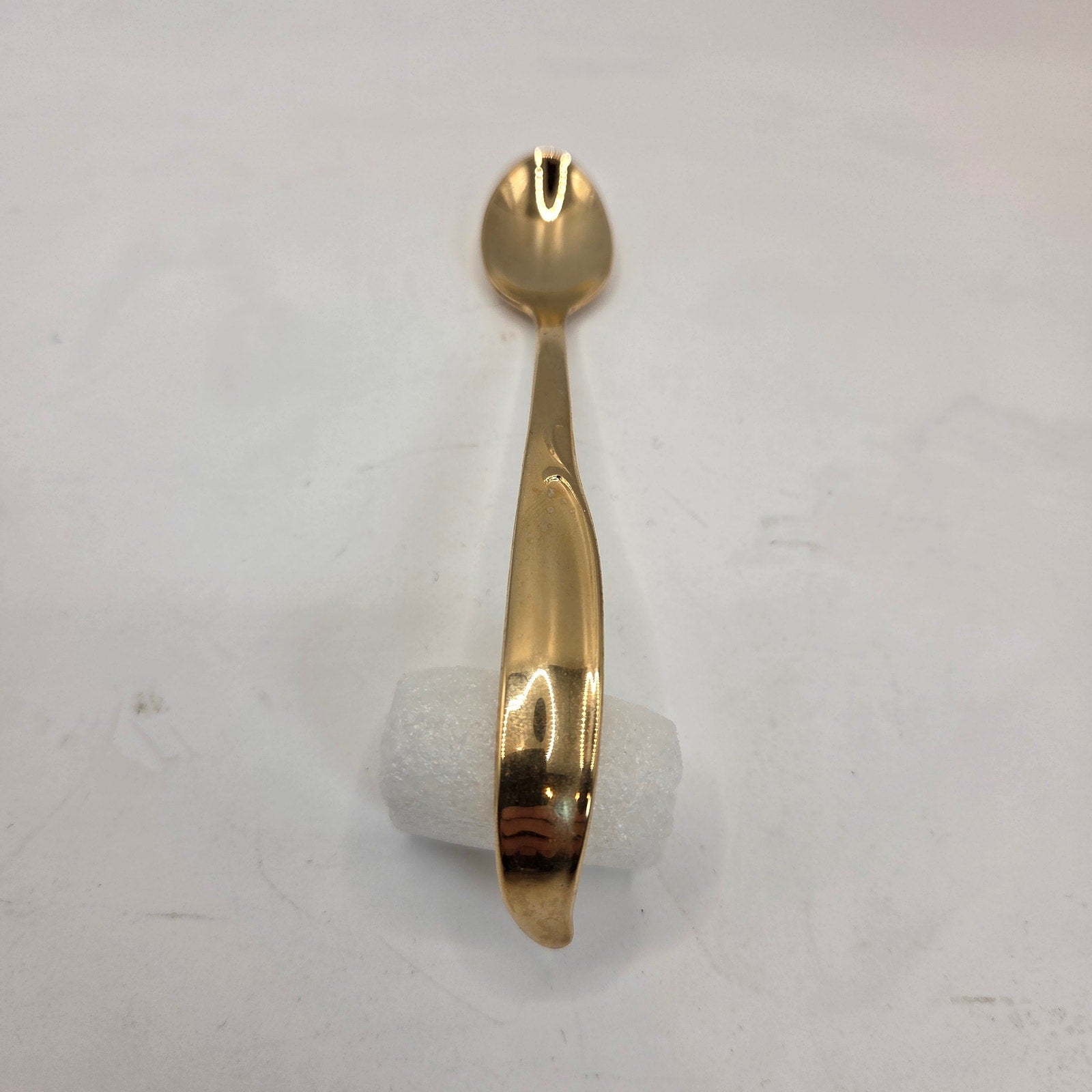Vintage 1970s IIS International Silver Gold Tone Mustache Cup Hanging Tea Spoon