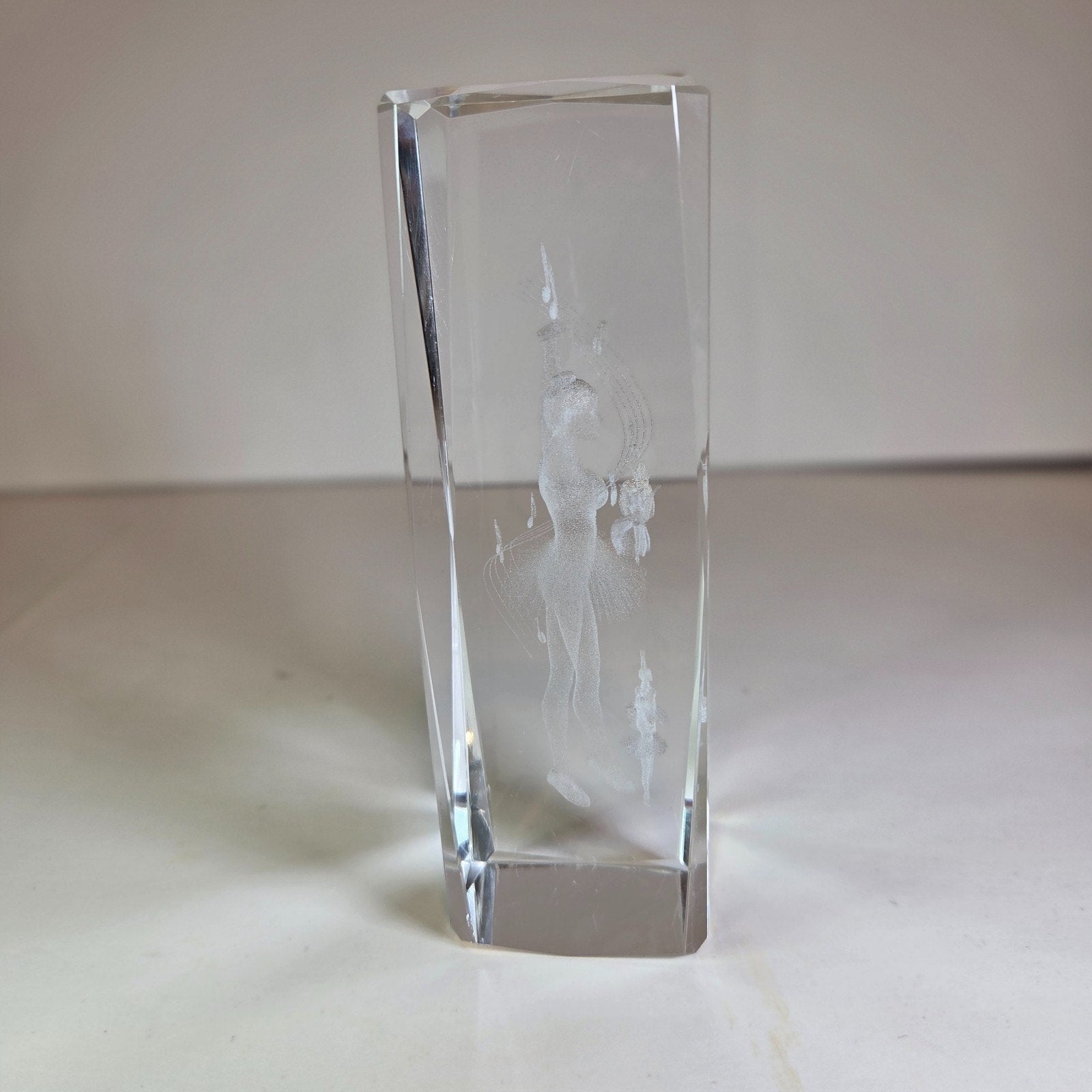 3D Laser Etched Crystal Ballerina Figurine Ballet Collectible ~ 6.25" 2 lb