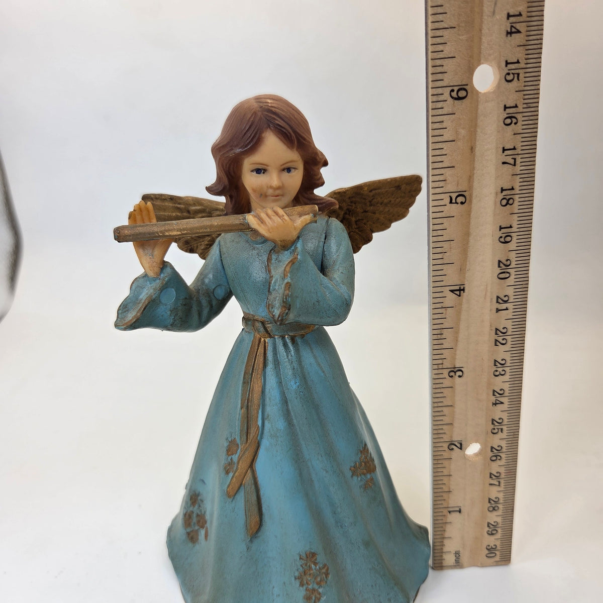 Vintage Art Plastics Angel Tree Topper Flute Figure #949 British Hong Kong