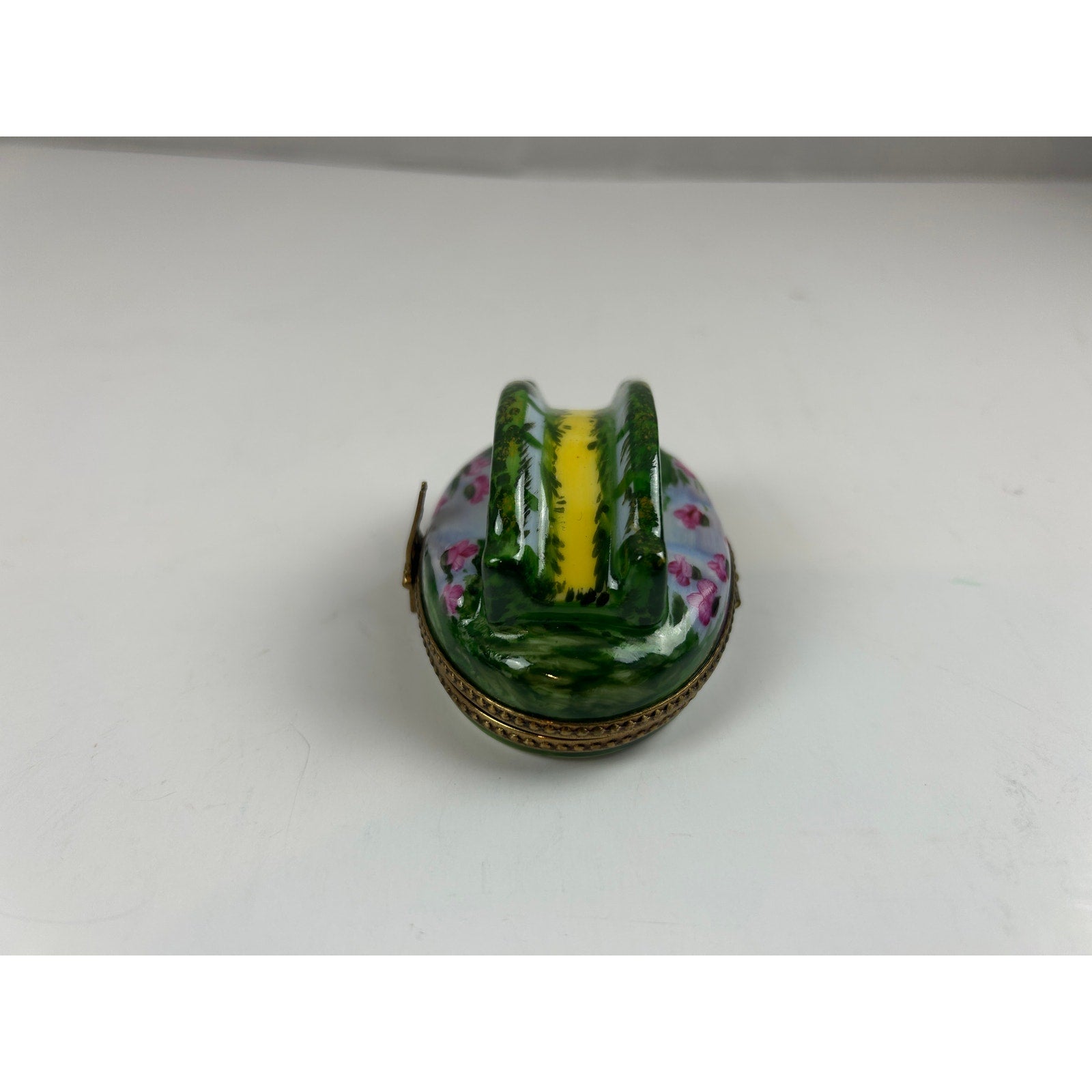 Limoges France Hand Painted Bridge Trinket Box Peint Main