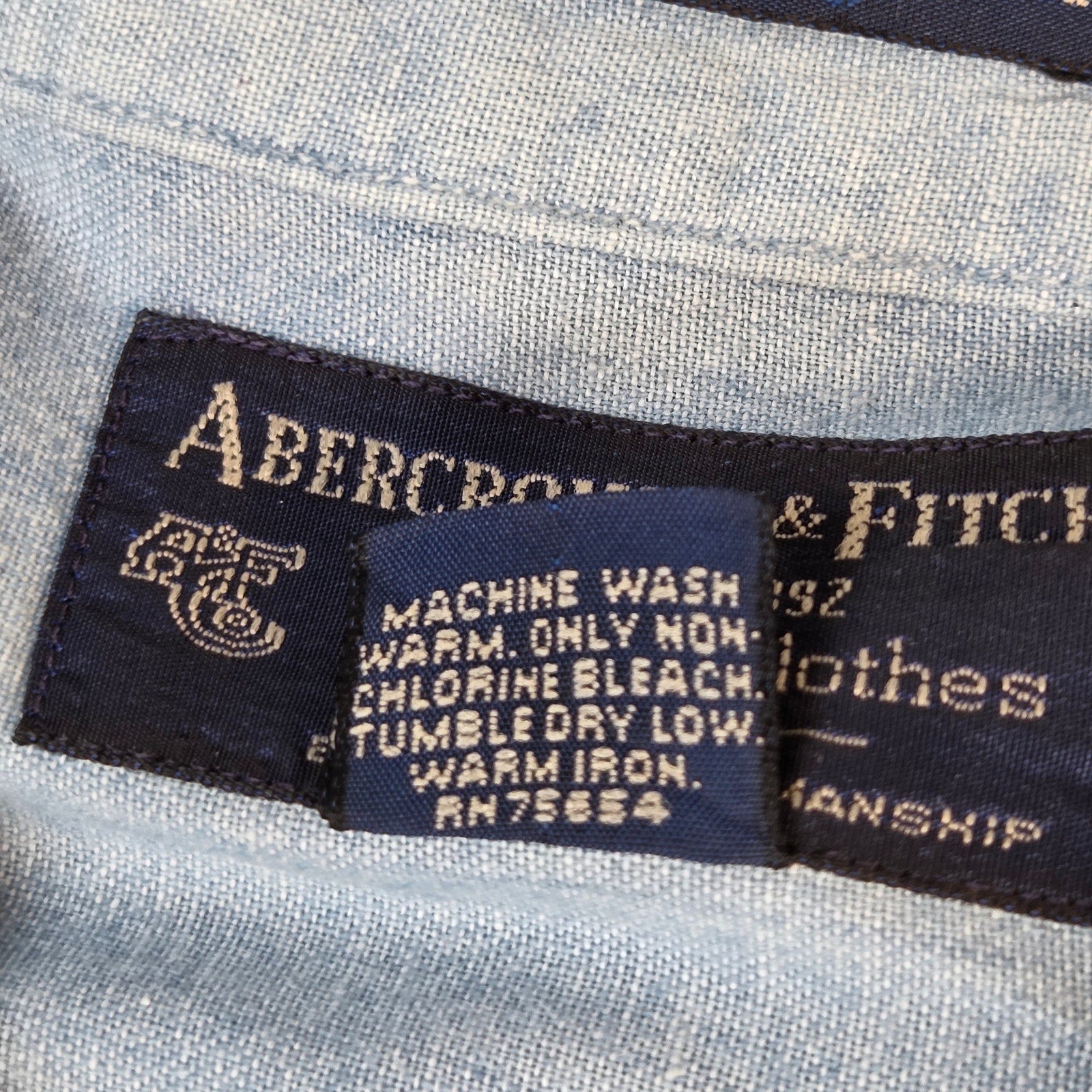 Abercrombie & Fitch The Big Shirt Chambray Button Down USA Mens L Vintage