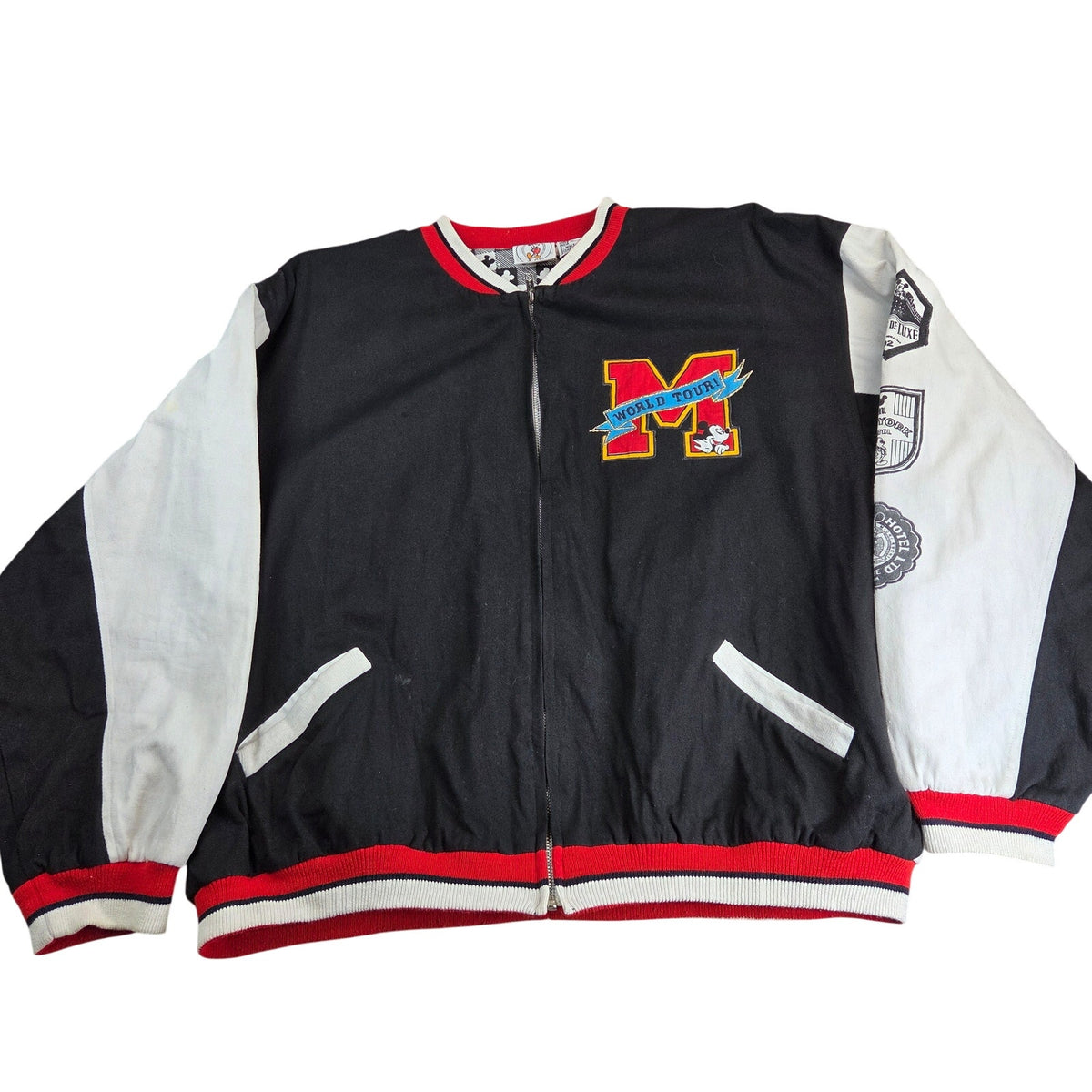 Vintage 1992 Mickey & Co Disney World Tour 1001 Hellos Varsity Jacket M