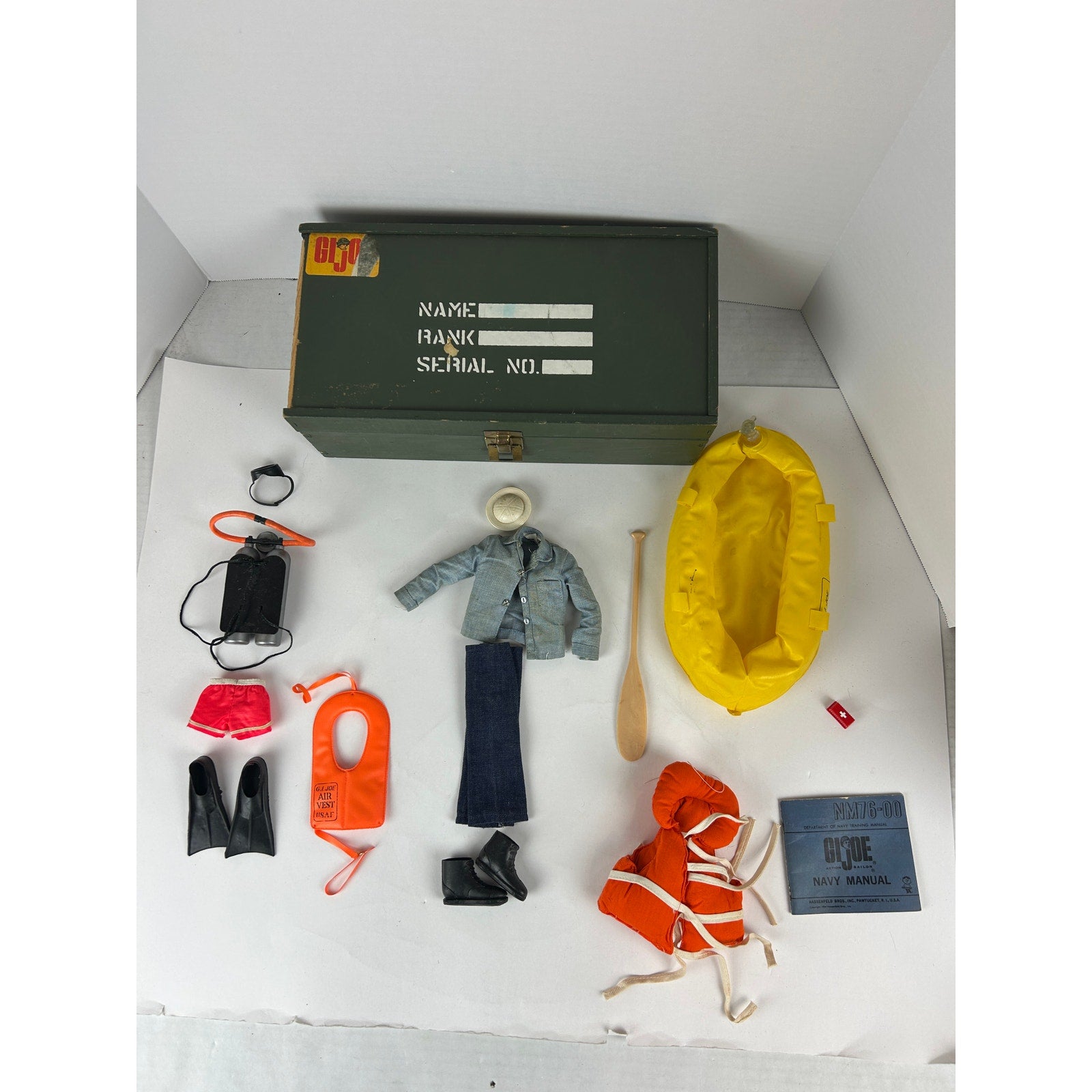 G.I. Joe 1970s Sea Rescue Lot Complete Figure Gear Footlocker Hasbro