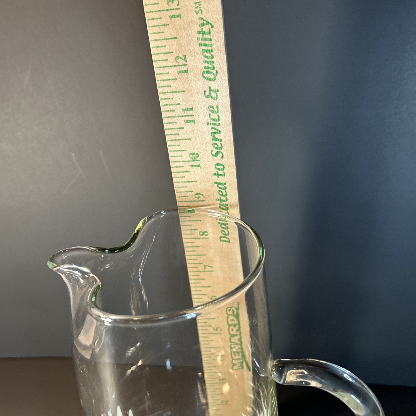 Luminarc France Bald Eagle Etched Clear Glass Pitcher 2QT Vintage Wildlife