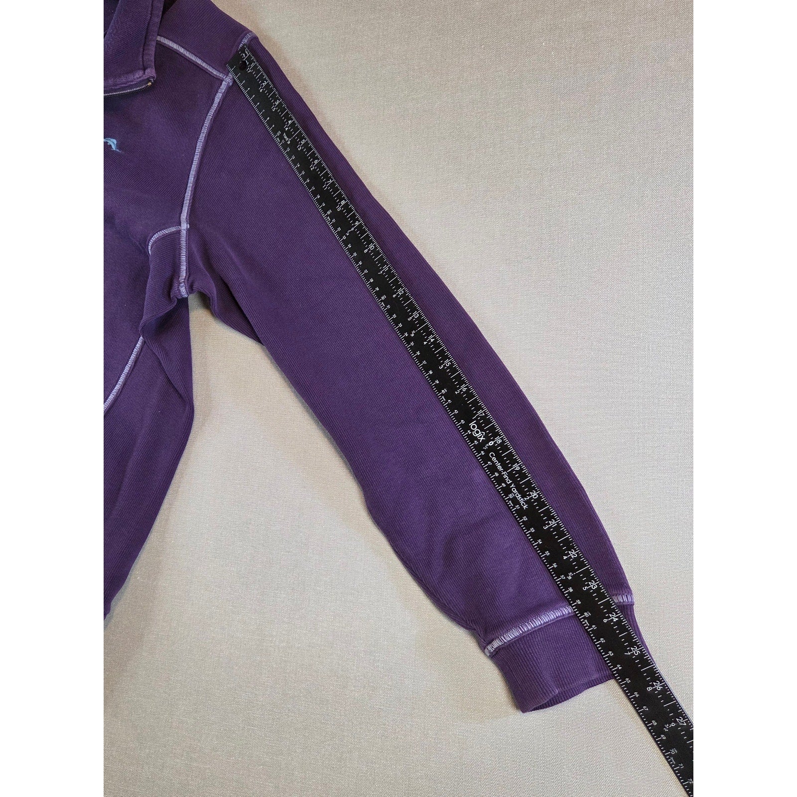 Tommy Bahama Relax 1/4 Zip Sweater XL Purple Cotton Pullover Casual
