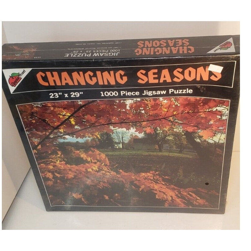 Vintage 1987 Apple Street Changing Seasons 1000 Pc Puzzle 23x29 Sealed