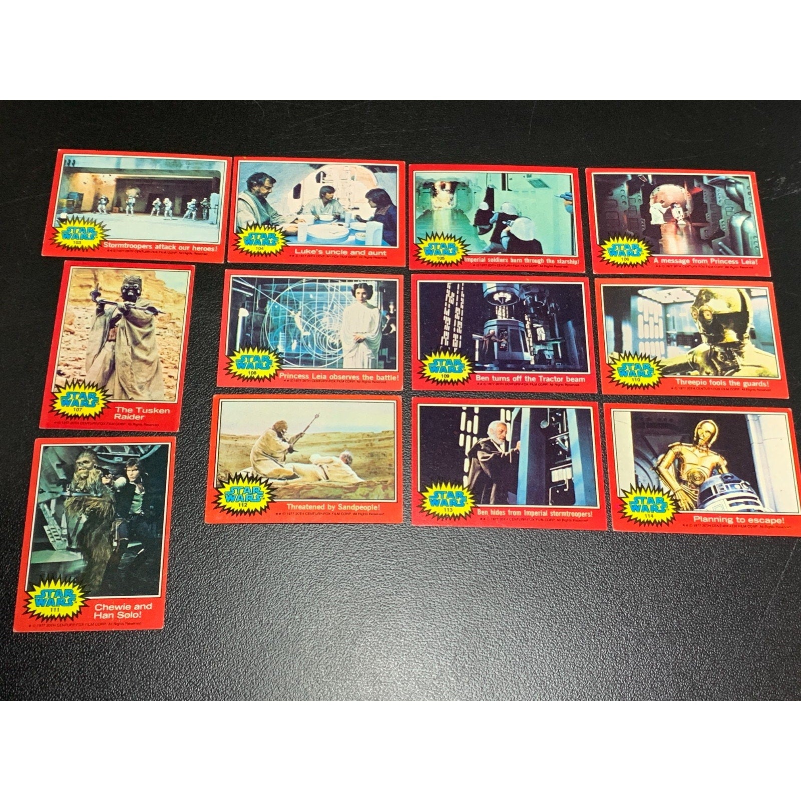 Vintage 1977 Star Wars Series 2 Topps Trading Cards With Stickers EX-NM