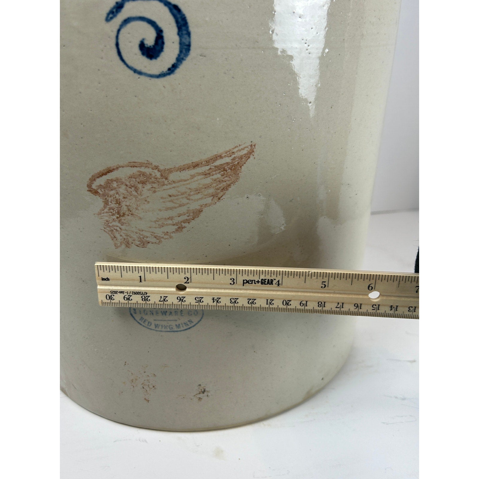 Red Wing Union Stoneware 5-Gallon Jug with Red Wing and Cobalt “5” Mark