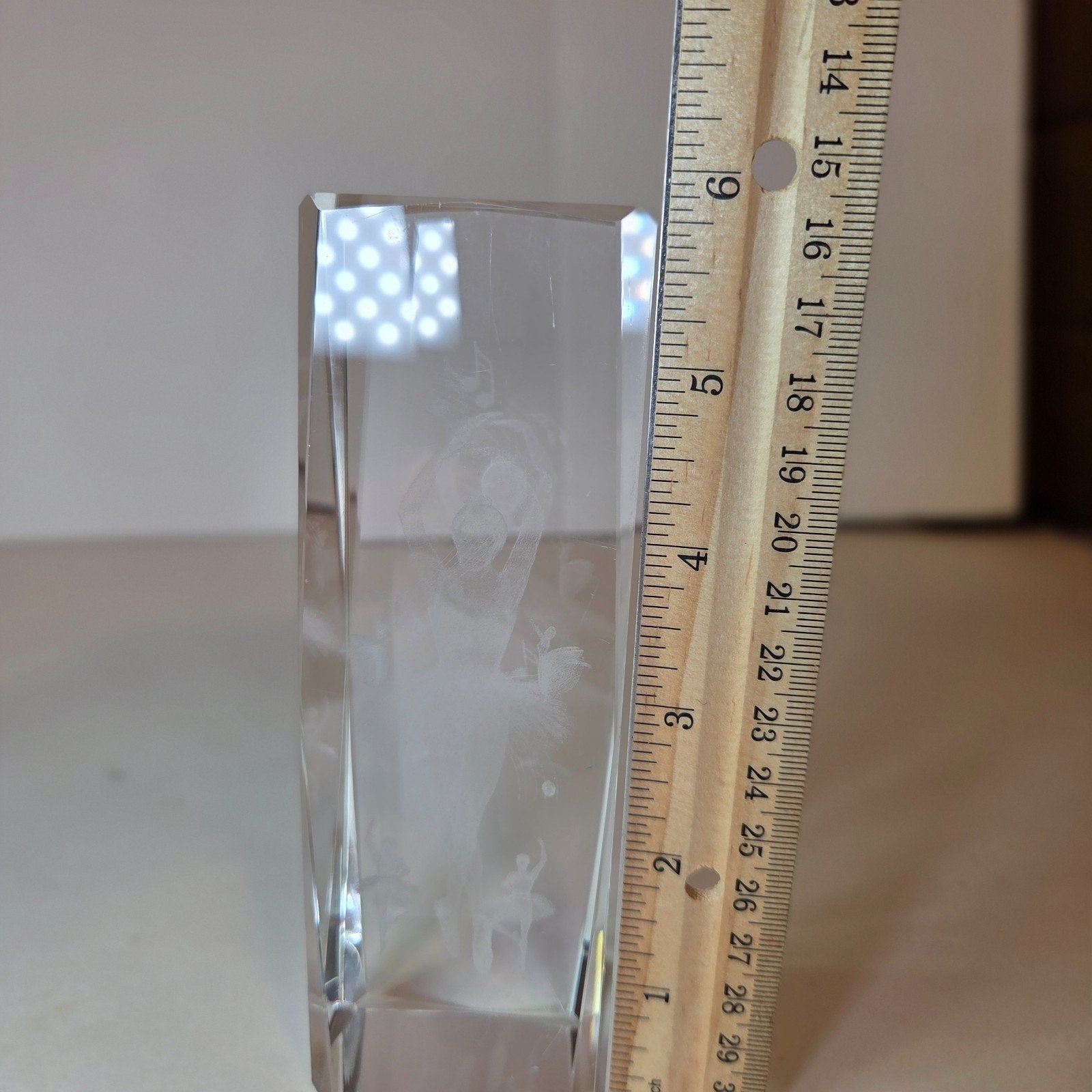 3D Laser Etched Crystal Ballerina Figurine Ballet Collectible ~ 6.25" 2 lb