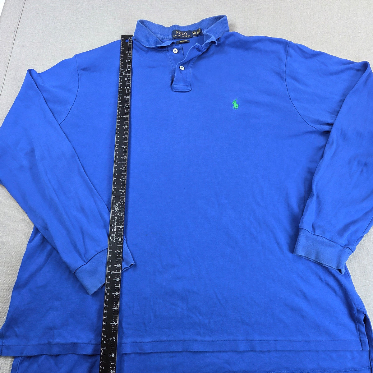 Polo Ralph Lauren Custom Fit Long Sleeve Polo Shirt XXL 100% Cotton Blue