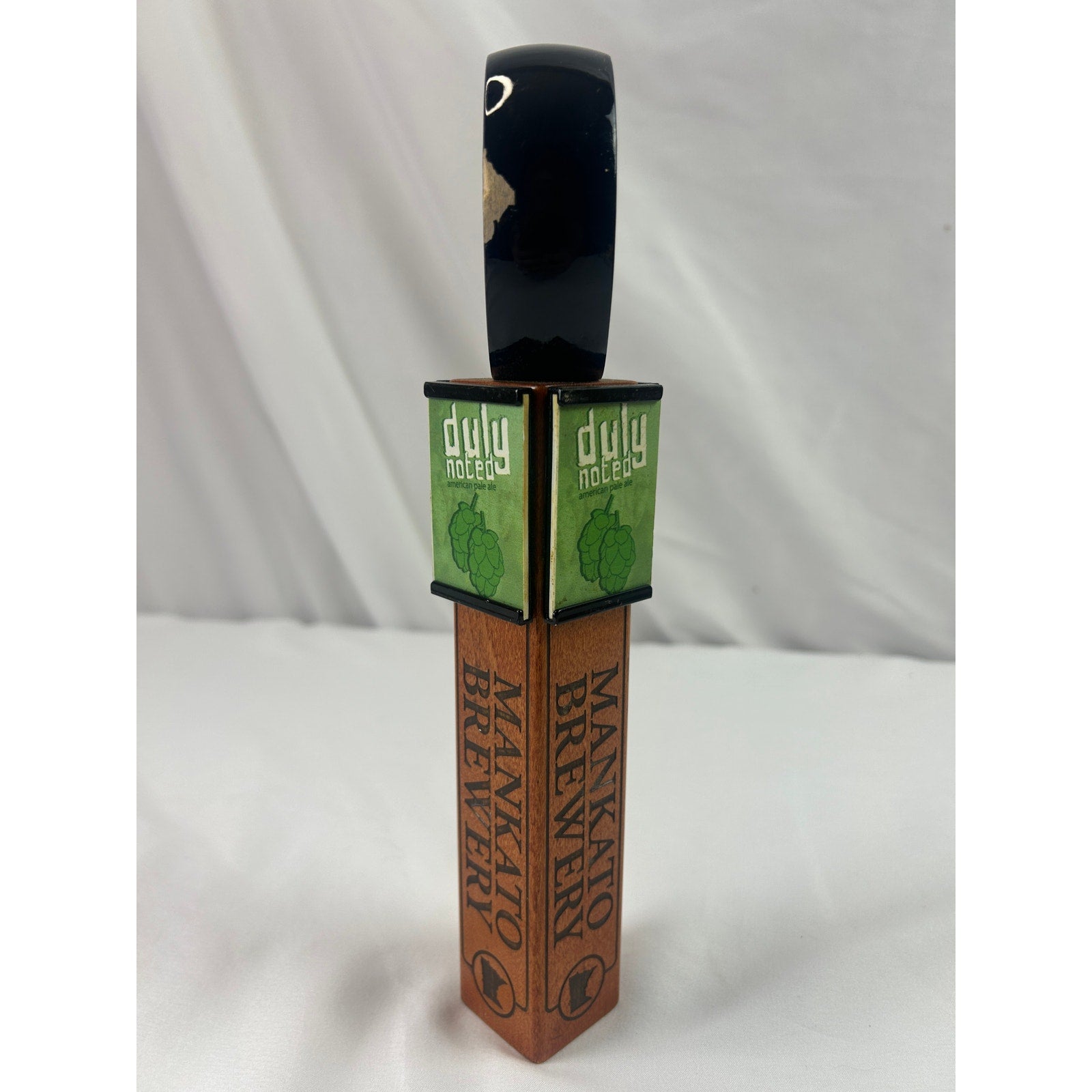 Mankato Brewery Duly Noted Pale Ale Beer Tap Handle Minnesota Wood Breweriana