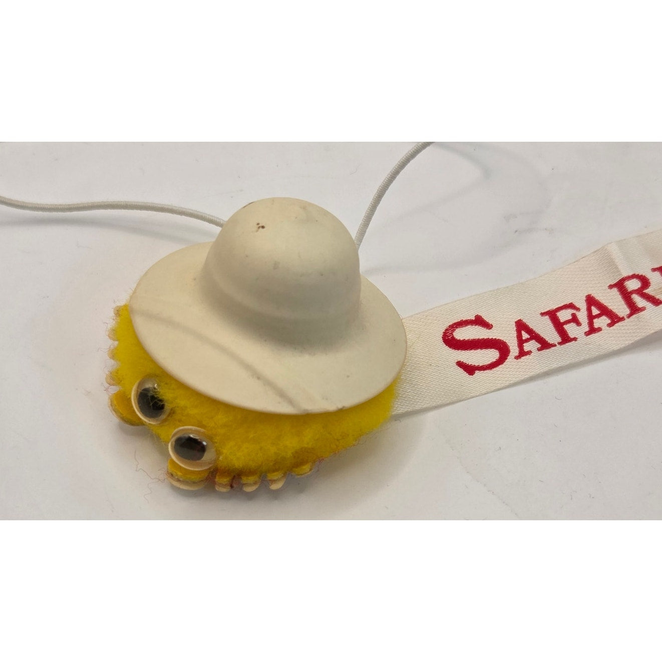 Vintage 70s Safari Fever Pom Pom Critter Weepul Souvenir Pith Hat Googly Eyes