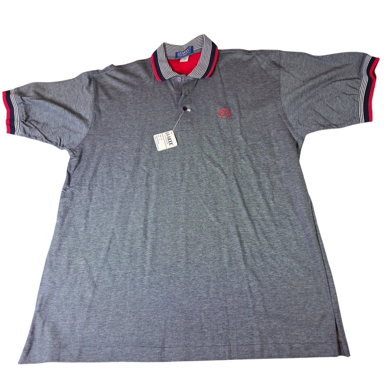 La Mode Vintage USA Made Polo Shirt Mens L NWT 100% Combed Cotton Style 1961