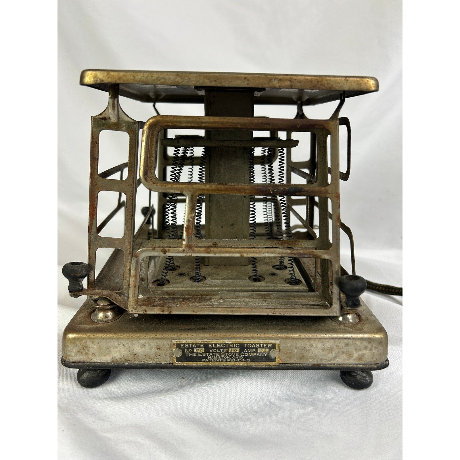 Vintage Estate Electric Toaster No 177 Hamilton Ohio Art Deco