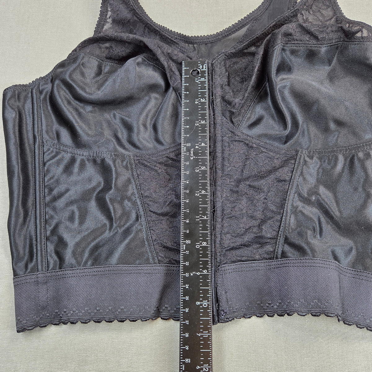 Exquisite Form Fully 40D Black Longline Posture Bra Front Close Lace 5107565 NWT