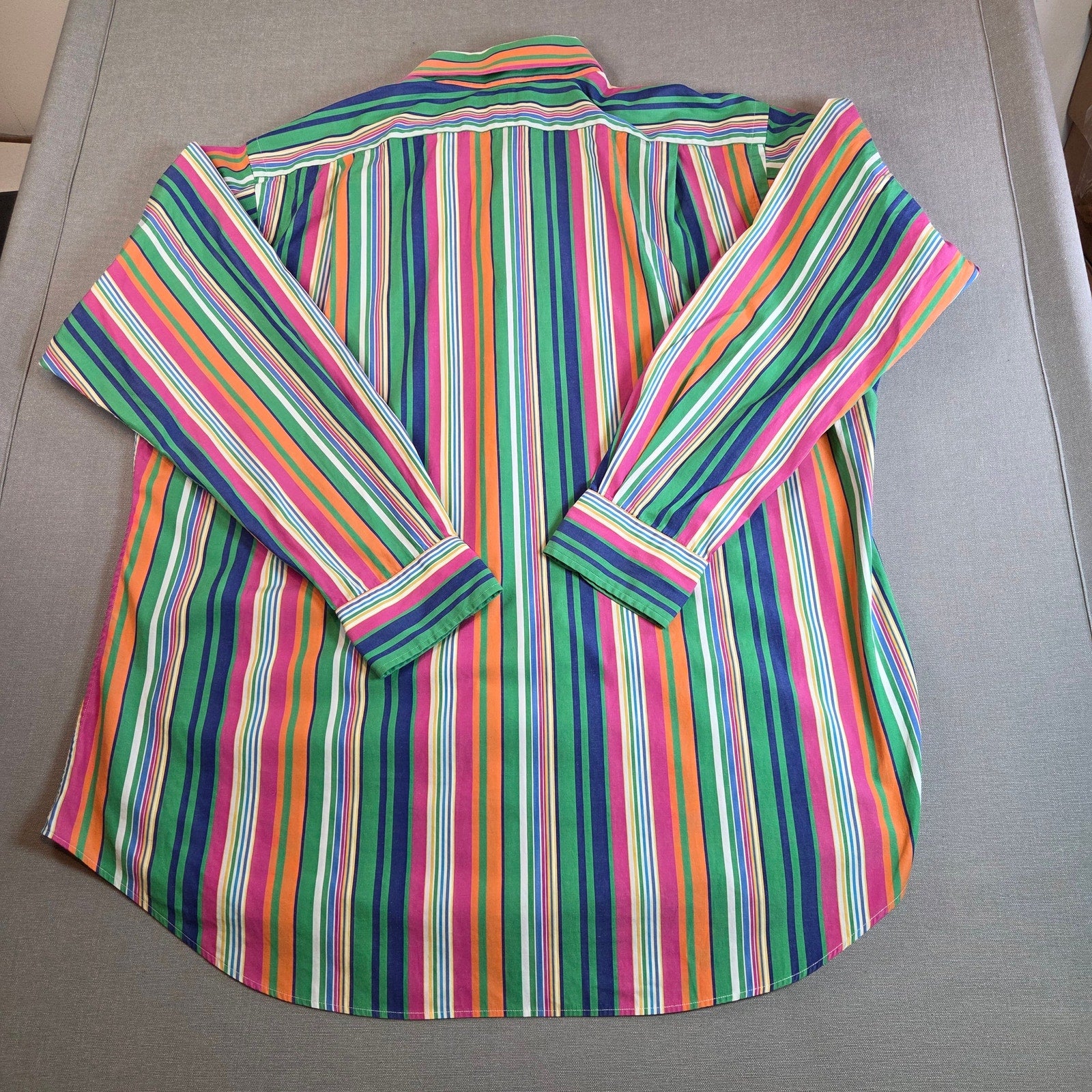 Polo Ralph Lauren XL Multicolor Stripe Button Up Cotton Regent Fit Shirt