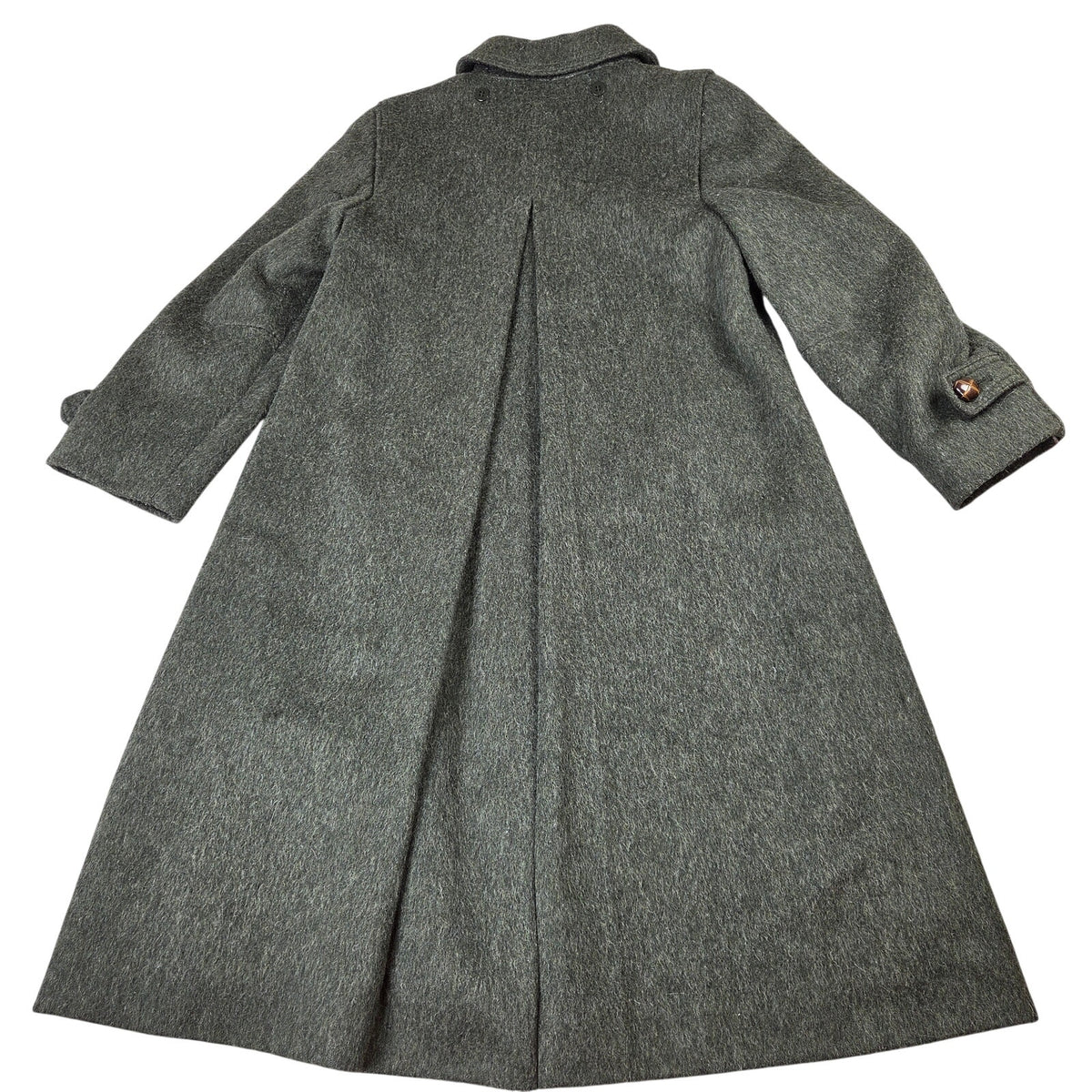 Vintage Hummelsheim Wool Coat Kids EU 140 Green Long Overcoat Germany 75% Wool