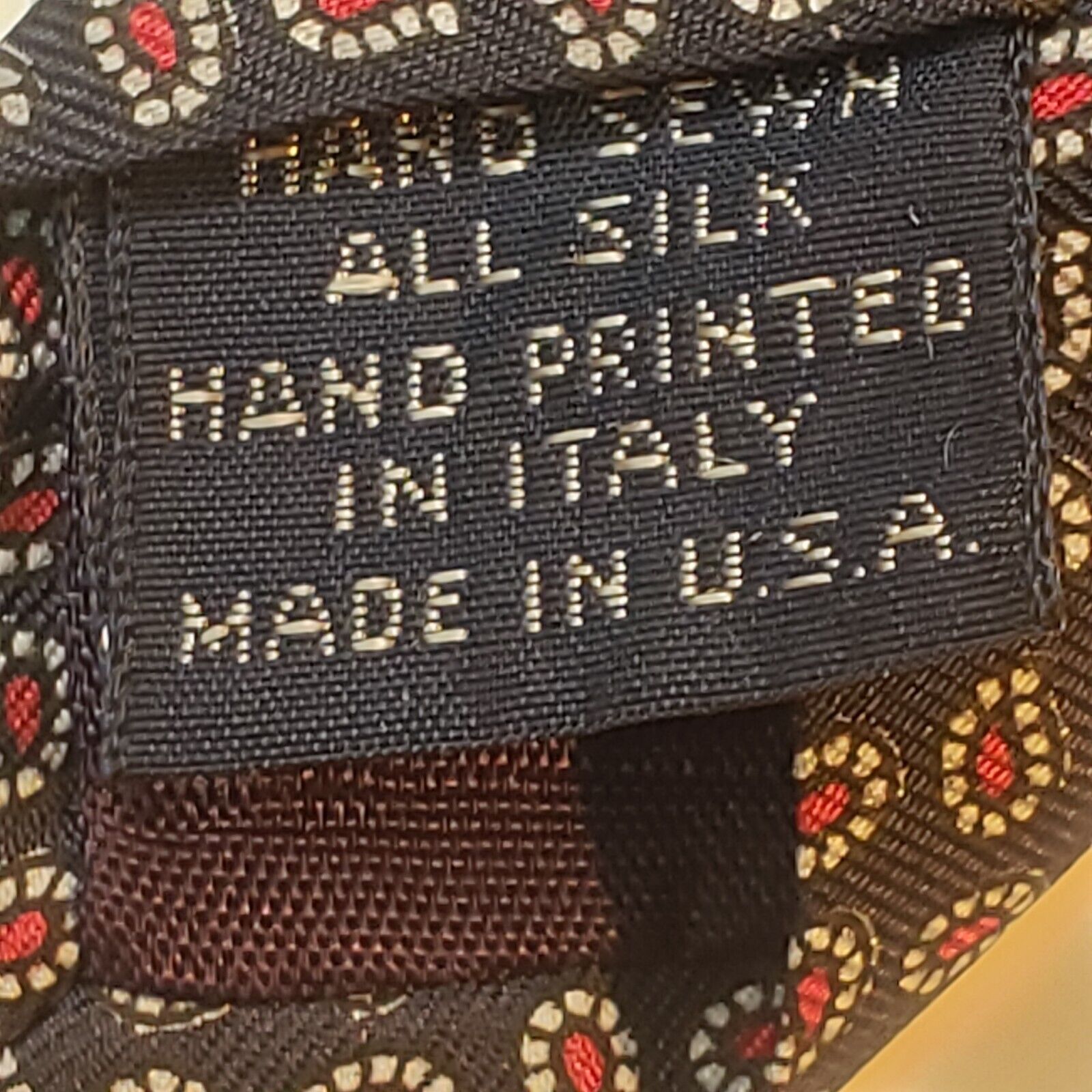 Joseph A Banks Black Geometric Silk Tie Made in USA