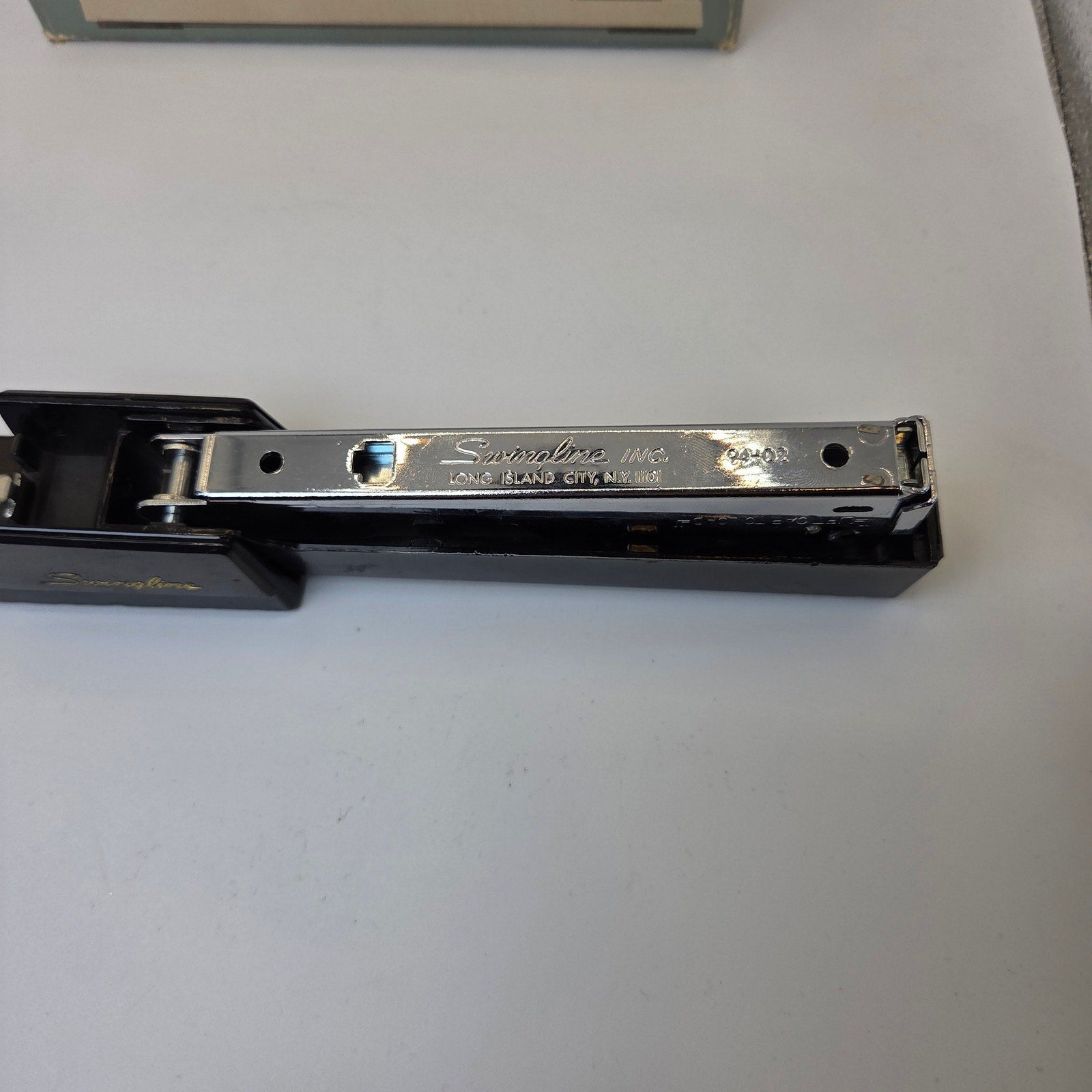 Vintage Swingline 767 Stapler Black Metal Desktop Stapler w/ Box Made in USA