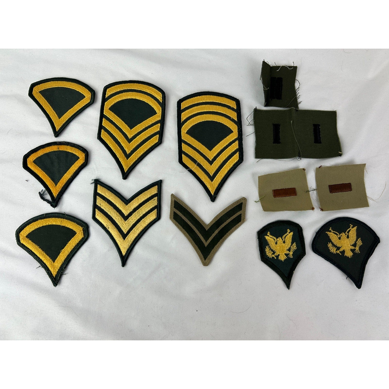Vintage Military Rank Patch Lot Chevron Eagle Insignia 13pc