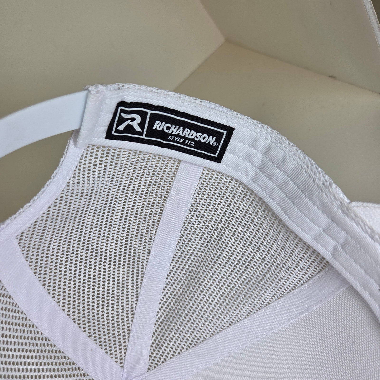 Edinborough White Mesh Trucker Hat Snapback Cap Made in Vietnam