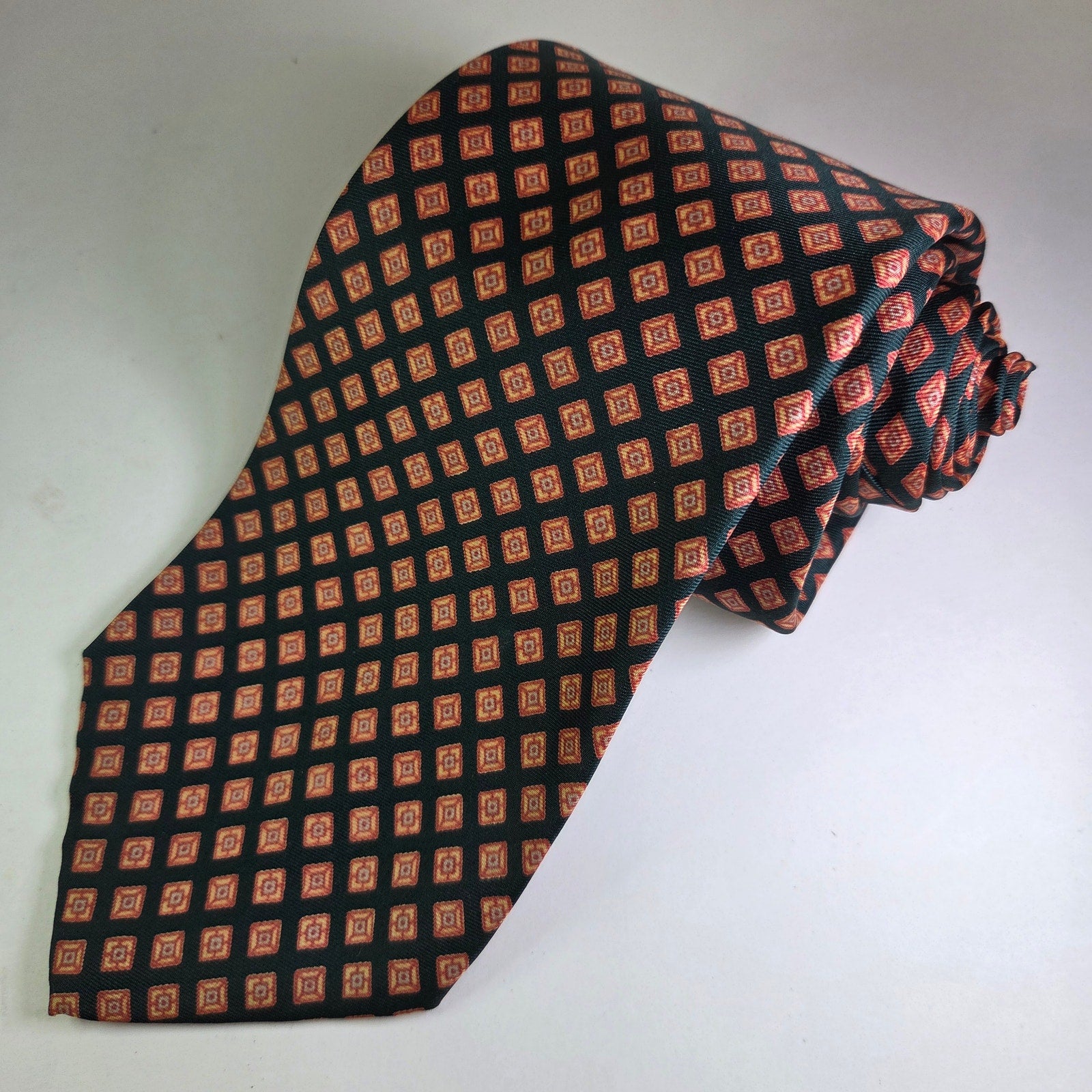 Vintage Dayton’s Northbriar Shop Tie by Reis – Dark Green Geometric 4"x54"