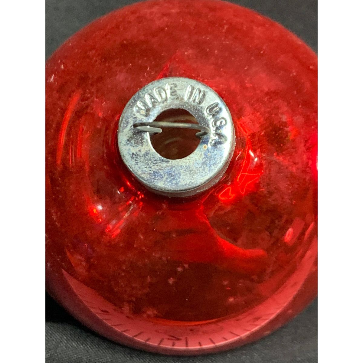 Vintage Red Glass Christmas Ball Ornaments Lot of 4 Rauch Made in USA MCM