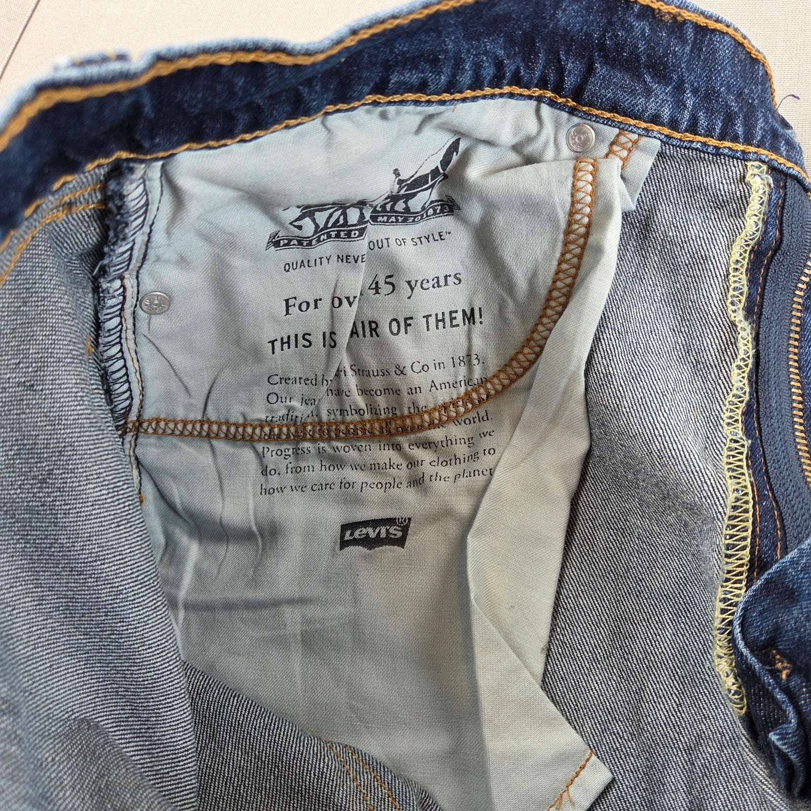 Levi's 505 Regular Fit Jeans Men's 38x32 Dark Wash Straight Leg Mexico