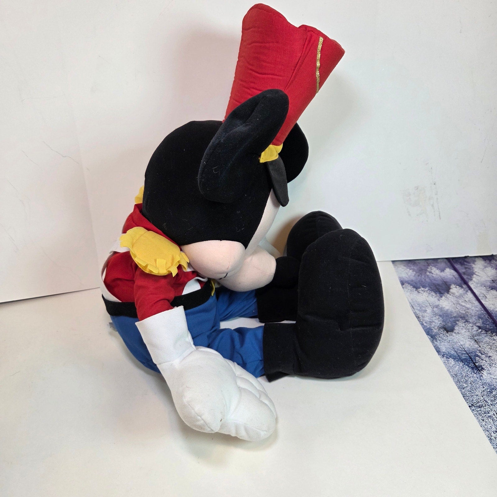 Disney Store Mickey Mouse Marching Band Plush 20" Sitting Band Leader Red Hat