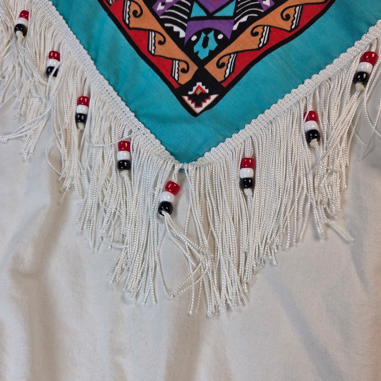 Wamcraft Hazelwood Club Phoenix Southwestern Fringe Beaded Top USA M VTG