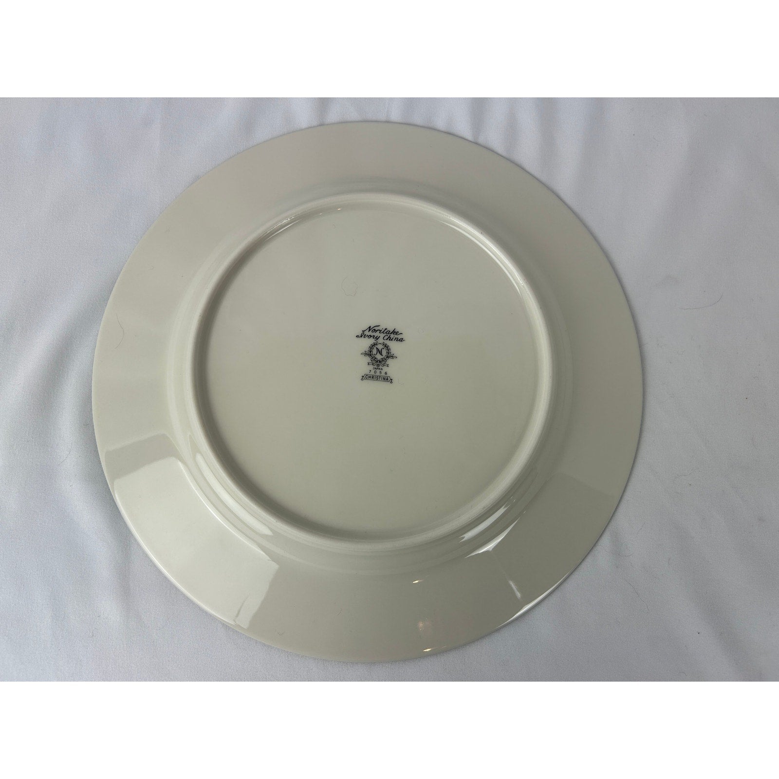 Noritake Christina 7056 Ivory China Dinner Plate 10.25 Inch Floral Silver Rim