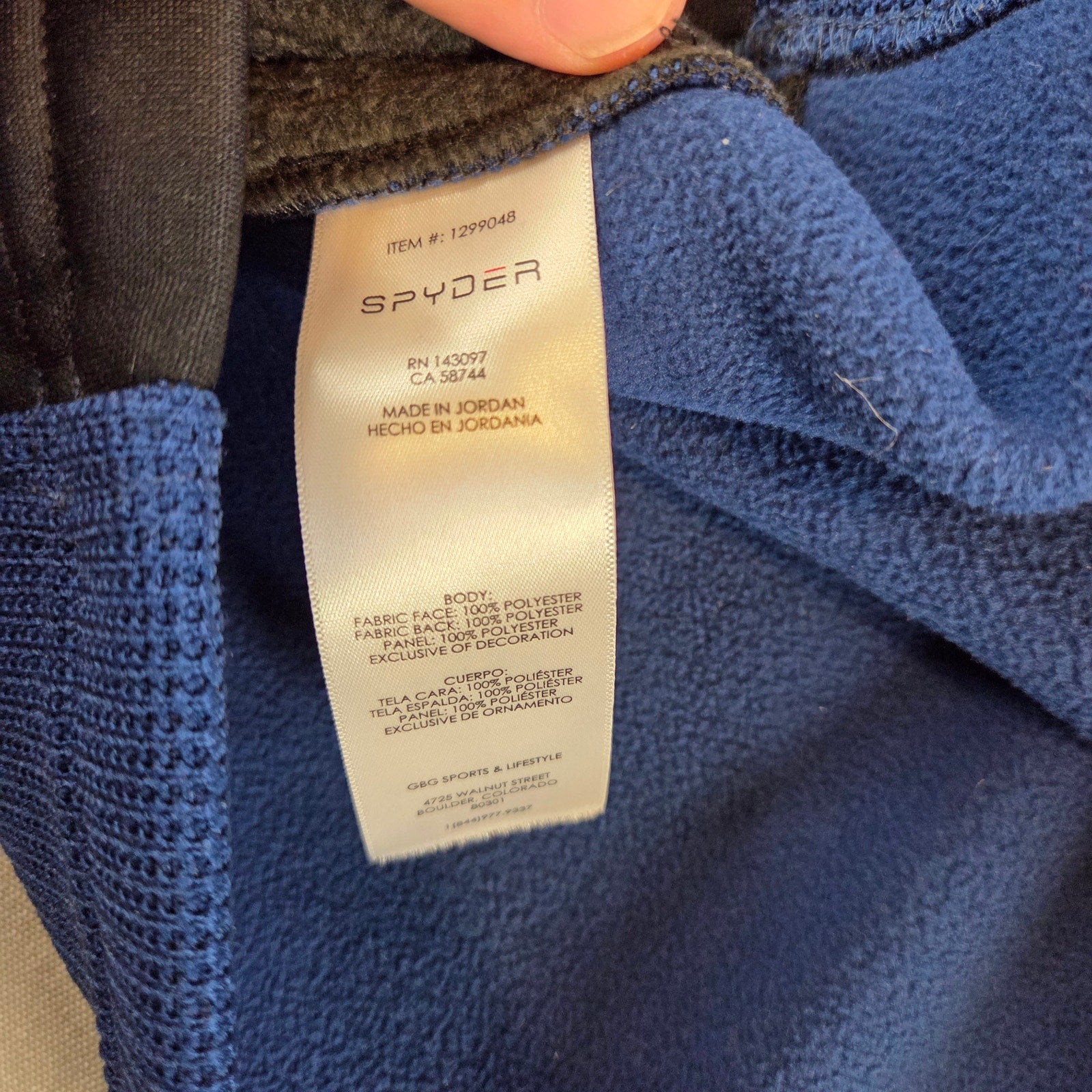 Spyder Men’s XXL 1/4 Zip Pullover Blue Black Yellow Performance Fleece
