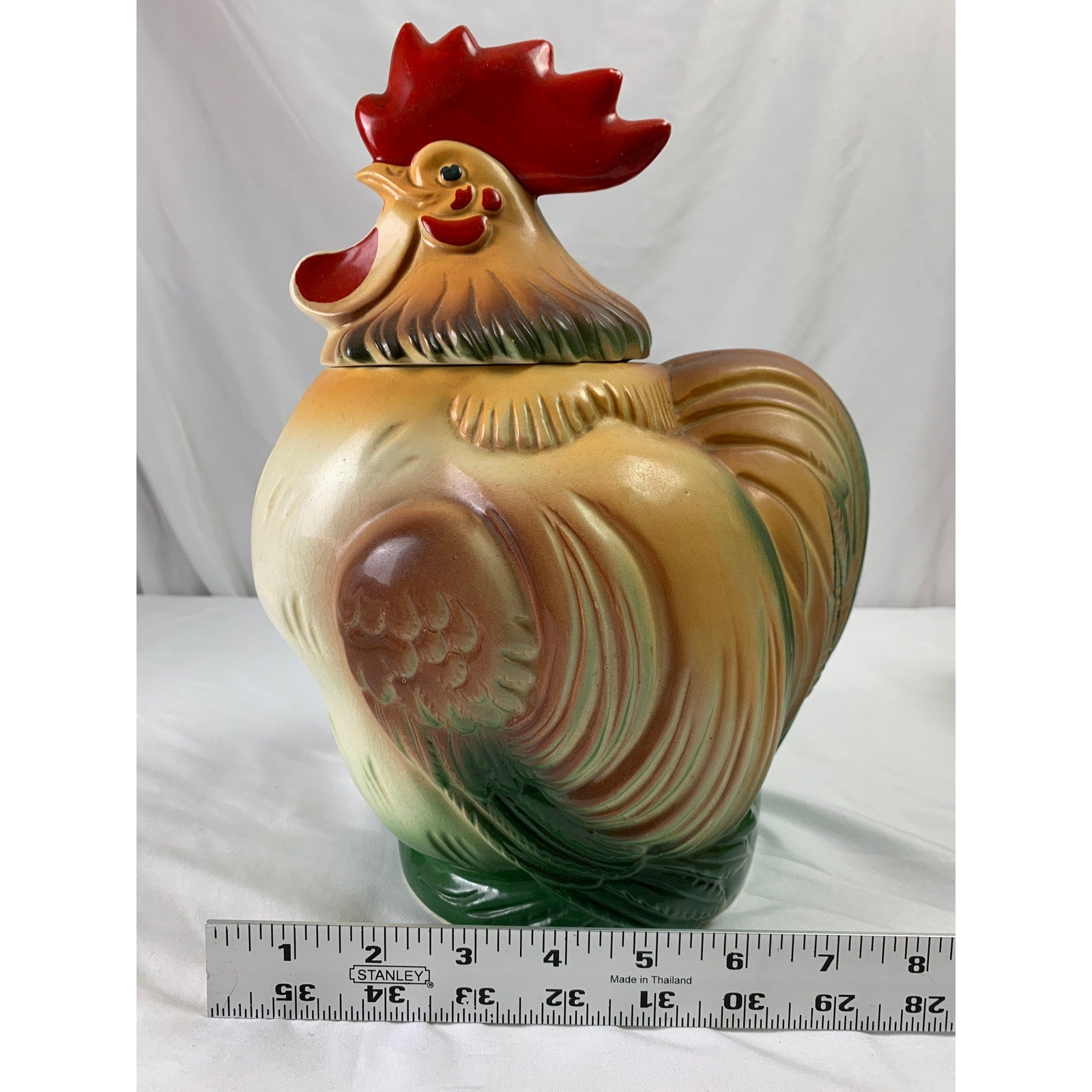 Vintage Sierra Vista California Rooster Cookie Jar 1950s Ceramic Chicken Farmhouse