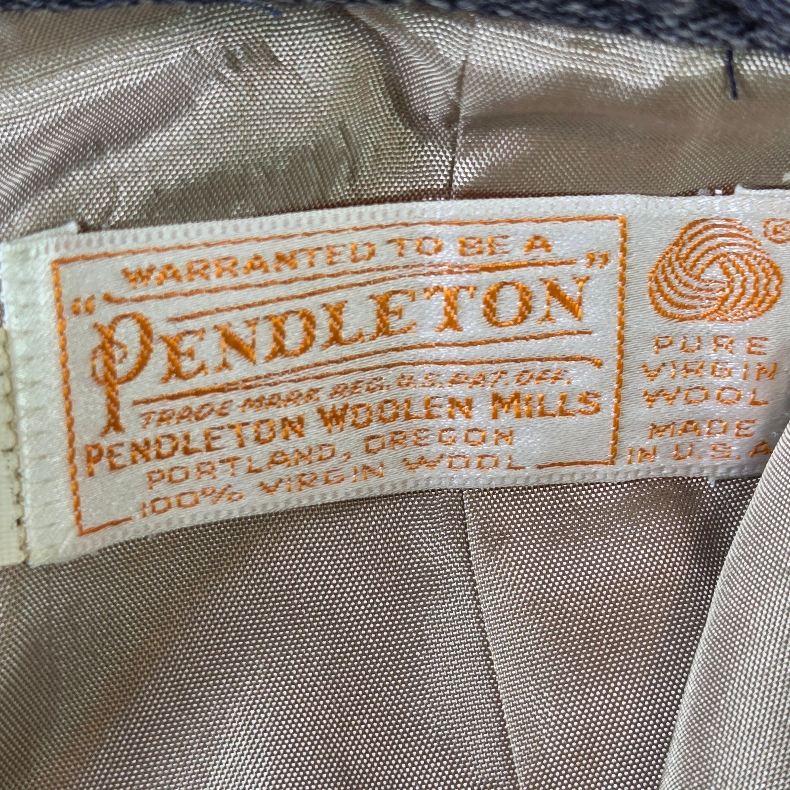 Pendleton Virgin Wool Skirt Womens 10 Herringbone USA Vintage Midi A Line