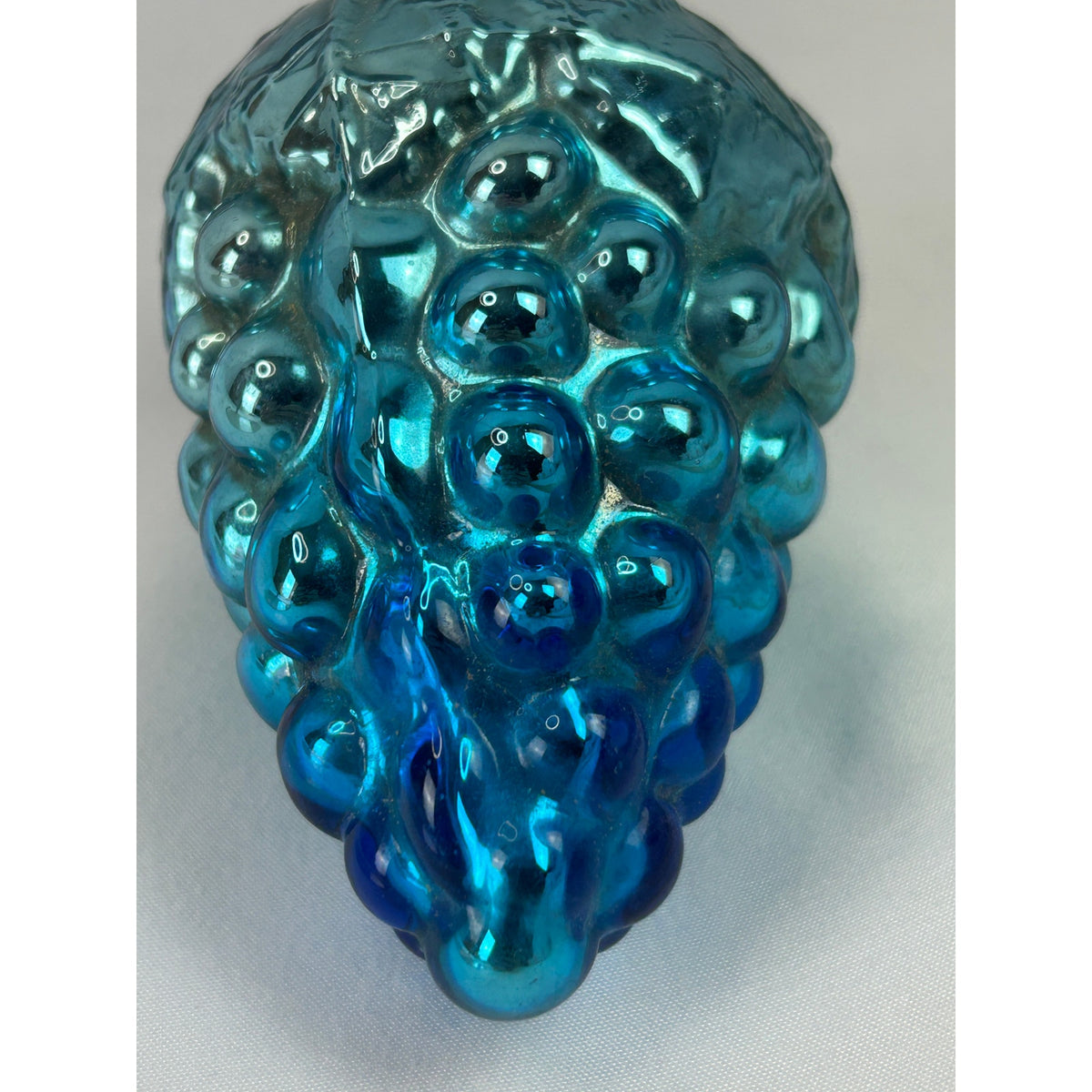 Antique German Kugel Cobalt Blue Grape Cluster Glass Christmas Ornament 4"