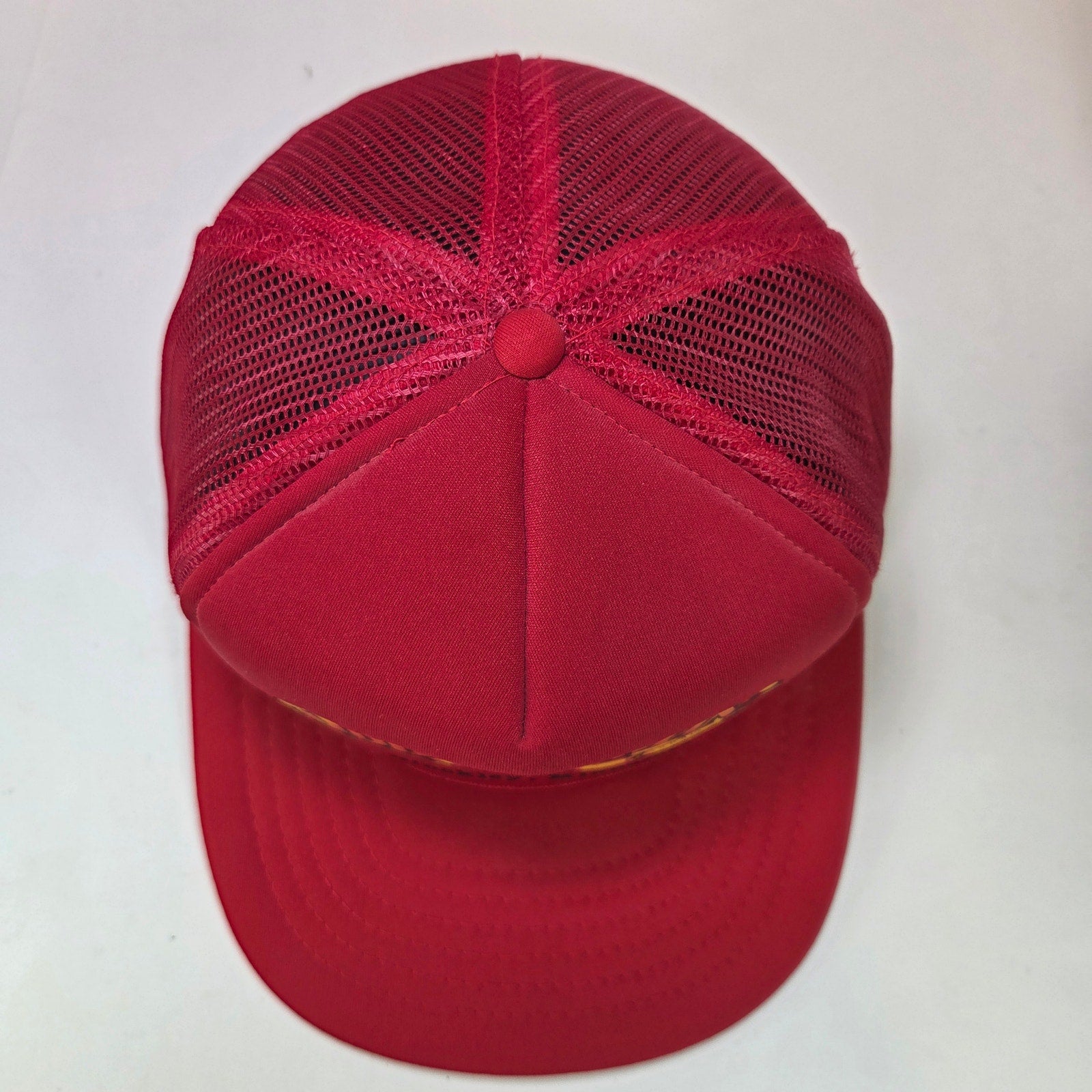 Vintage Outdoorsman Hinckley MN Trucker Hat Red Mesh Snapback Foam Front