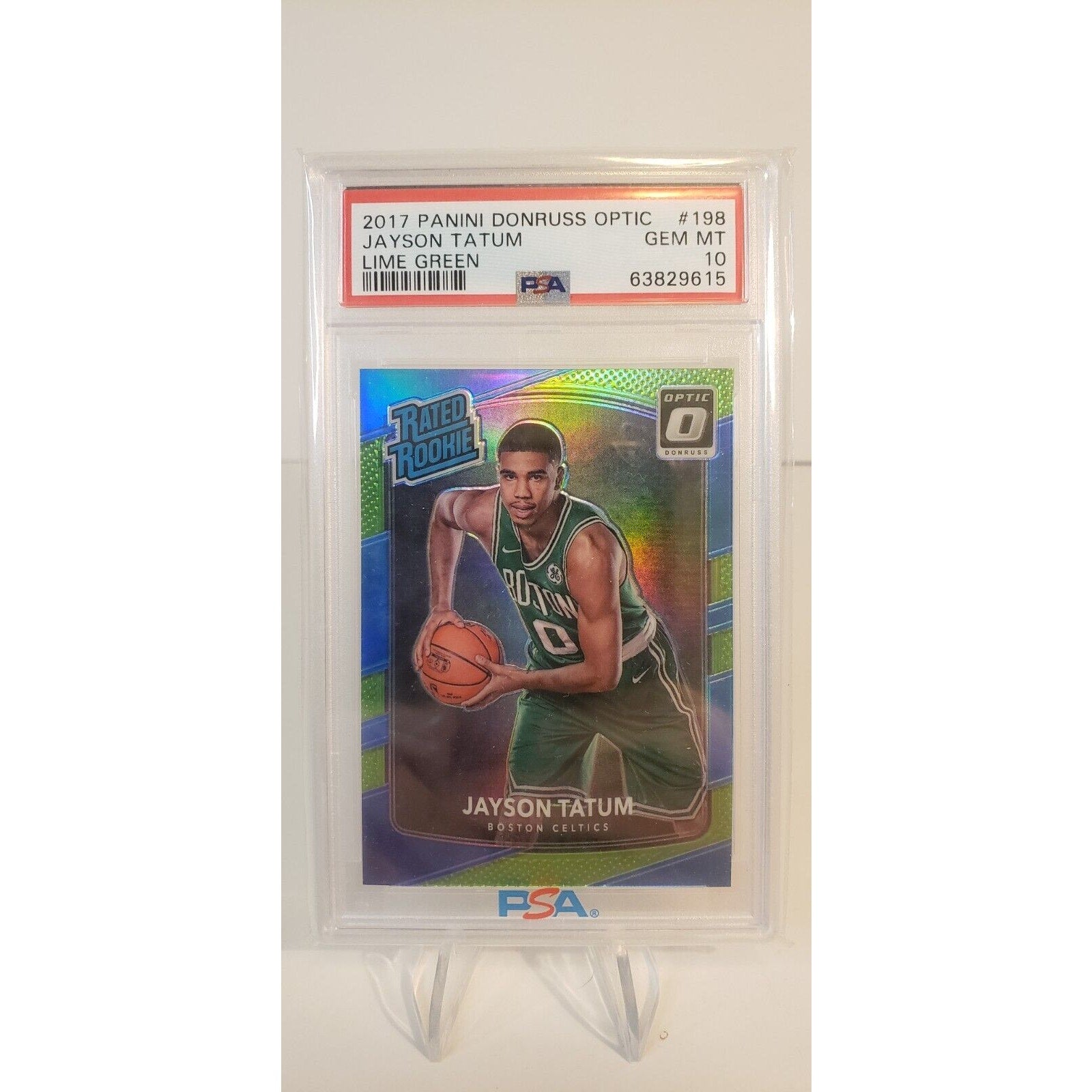 2017 Donruss Optic Jayson Tatum Lime Green #198 /175 PSA 10 Rookie RC