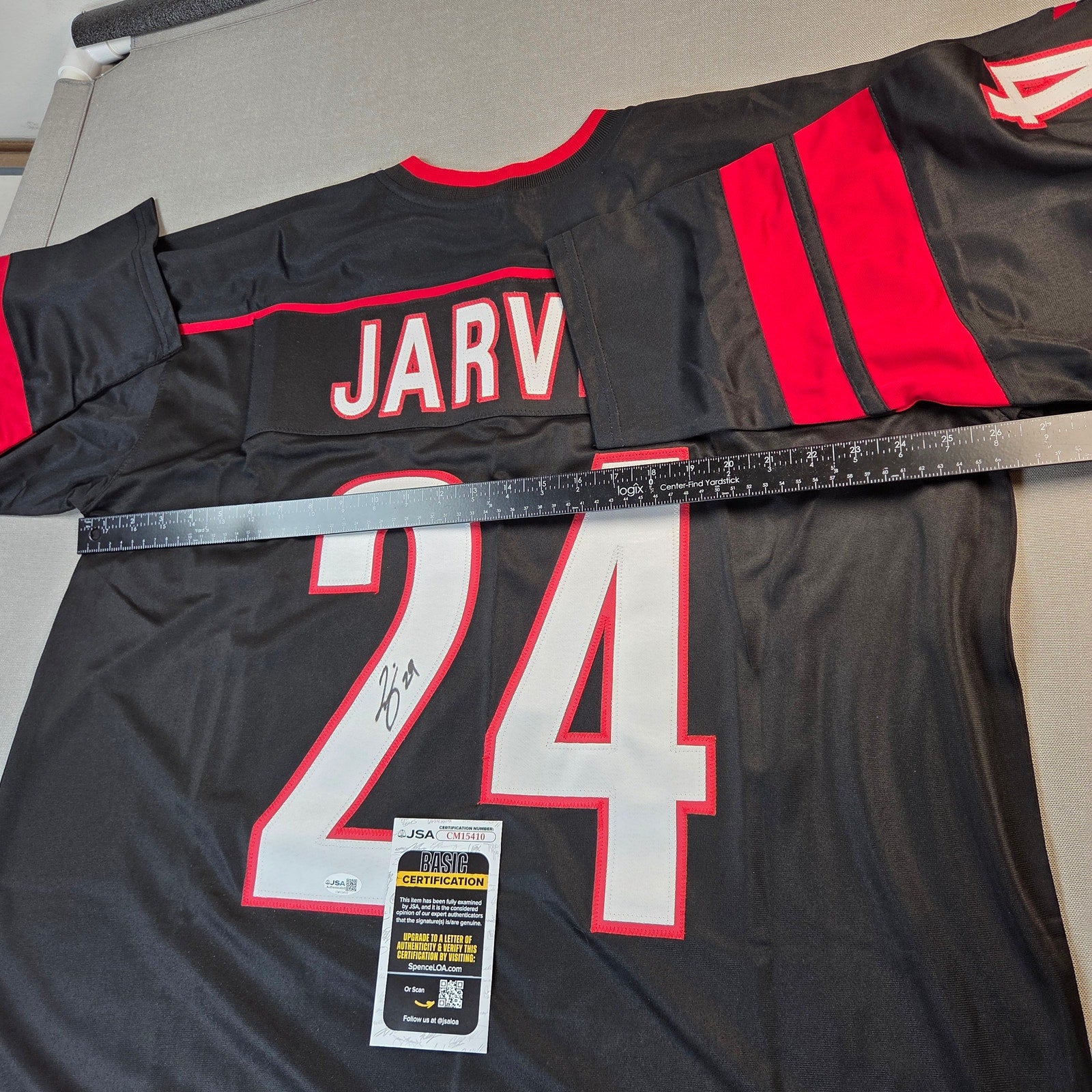 Seth Jarvis Signed Carolina Hurricanes Custom Hockey Jersey JSA COA XL Auto