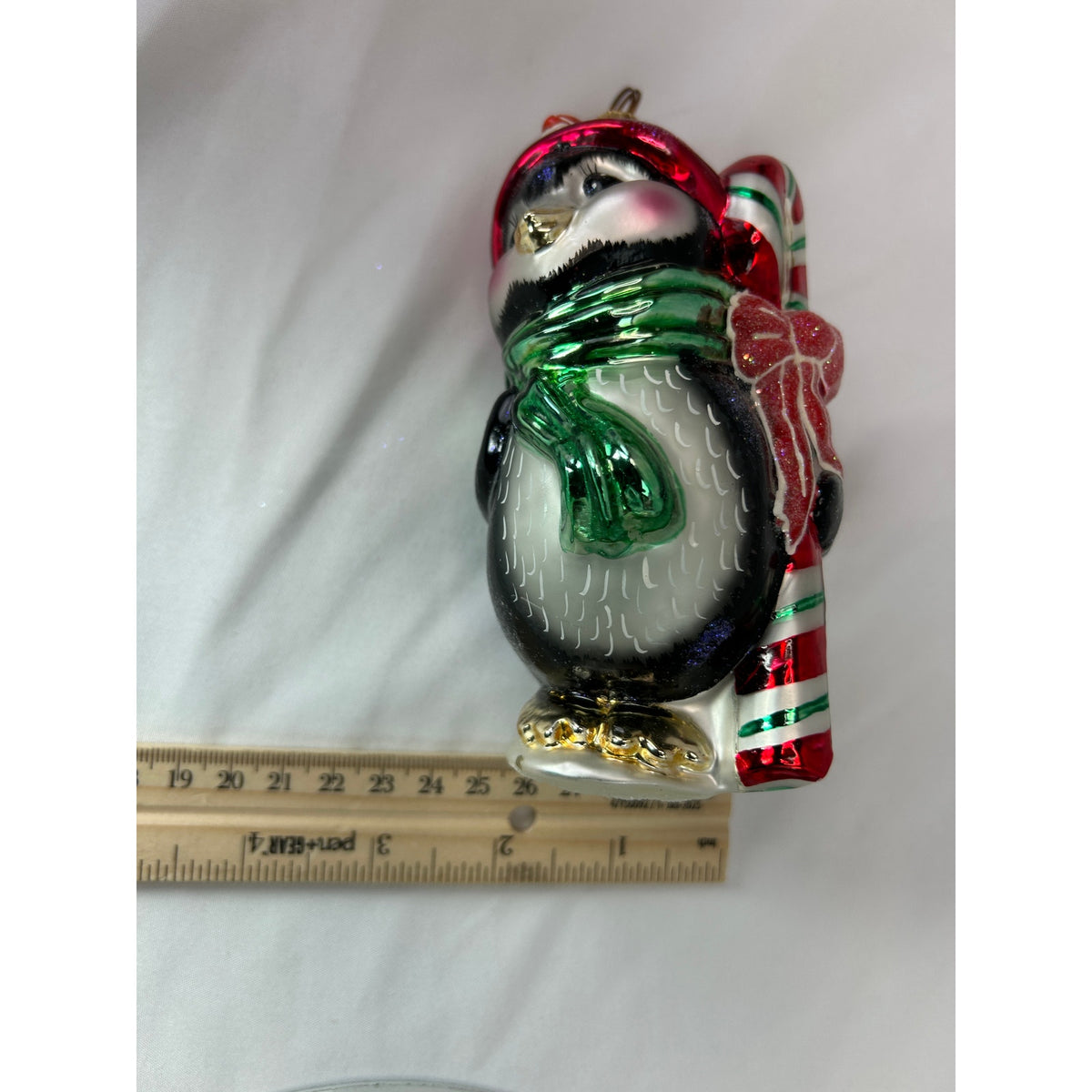 Christopher Radko Peppermint Penny Penguin 1999 99-047-0 Glass Ornament 5"