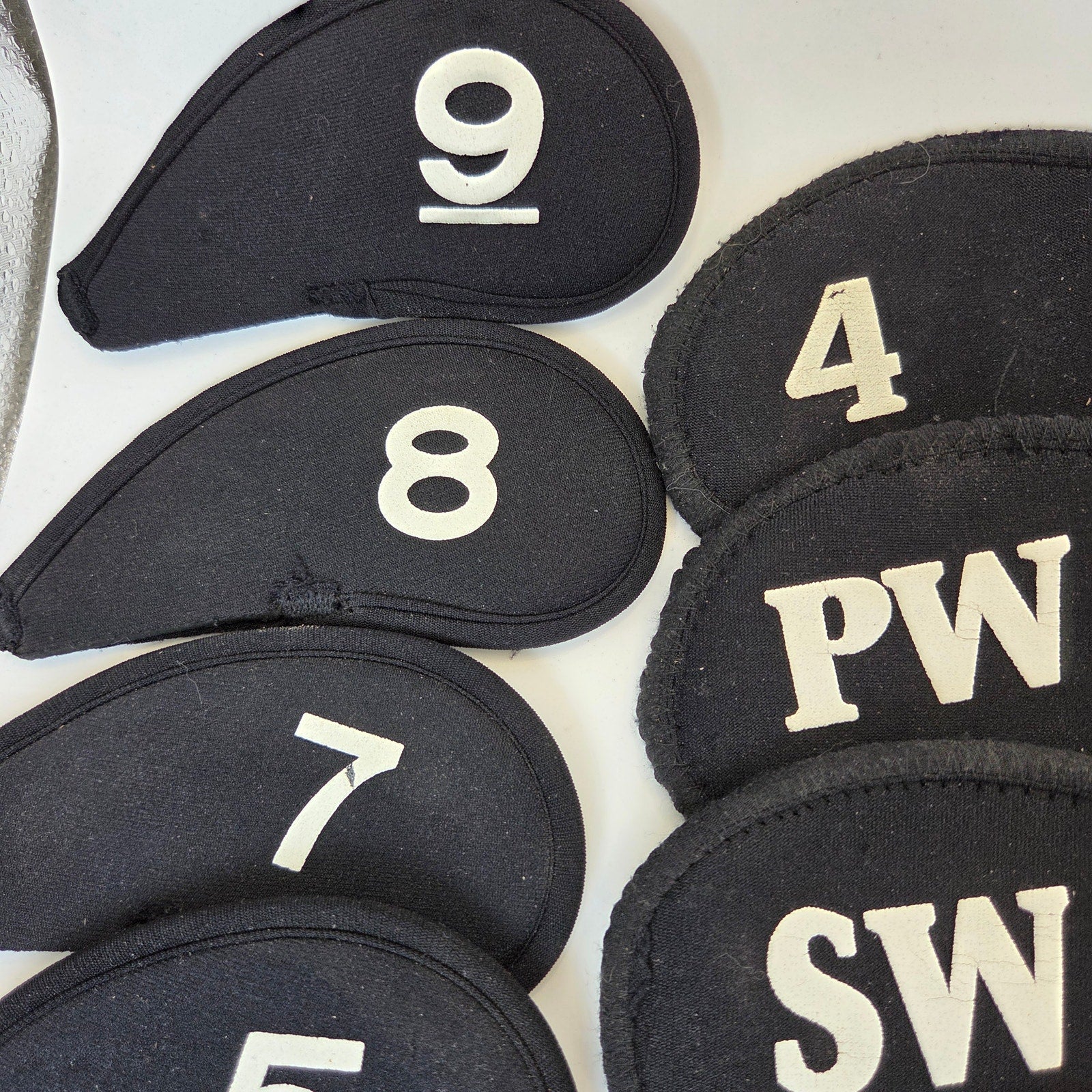 Unbranded Golf Iron Head Covers Lot 15 Neoprene Mixed Set PW SW P 3-9 Used