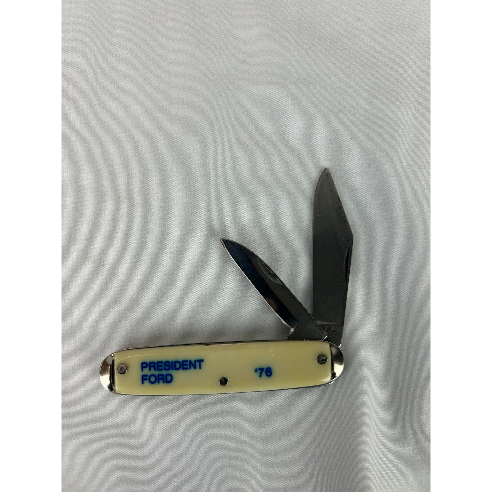 Vintage President Ford 76 Campaign Pocket Knife USA Two Blade Folding Knife