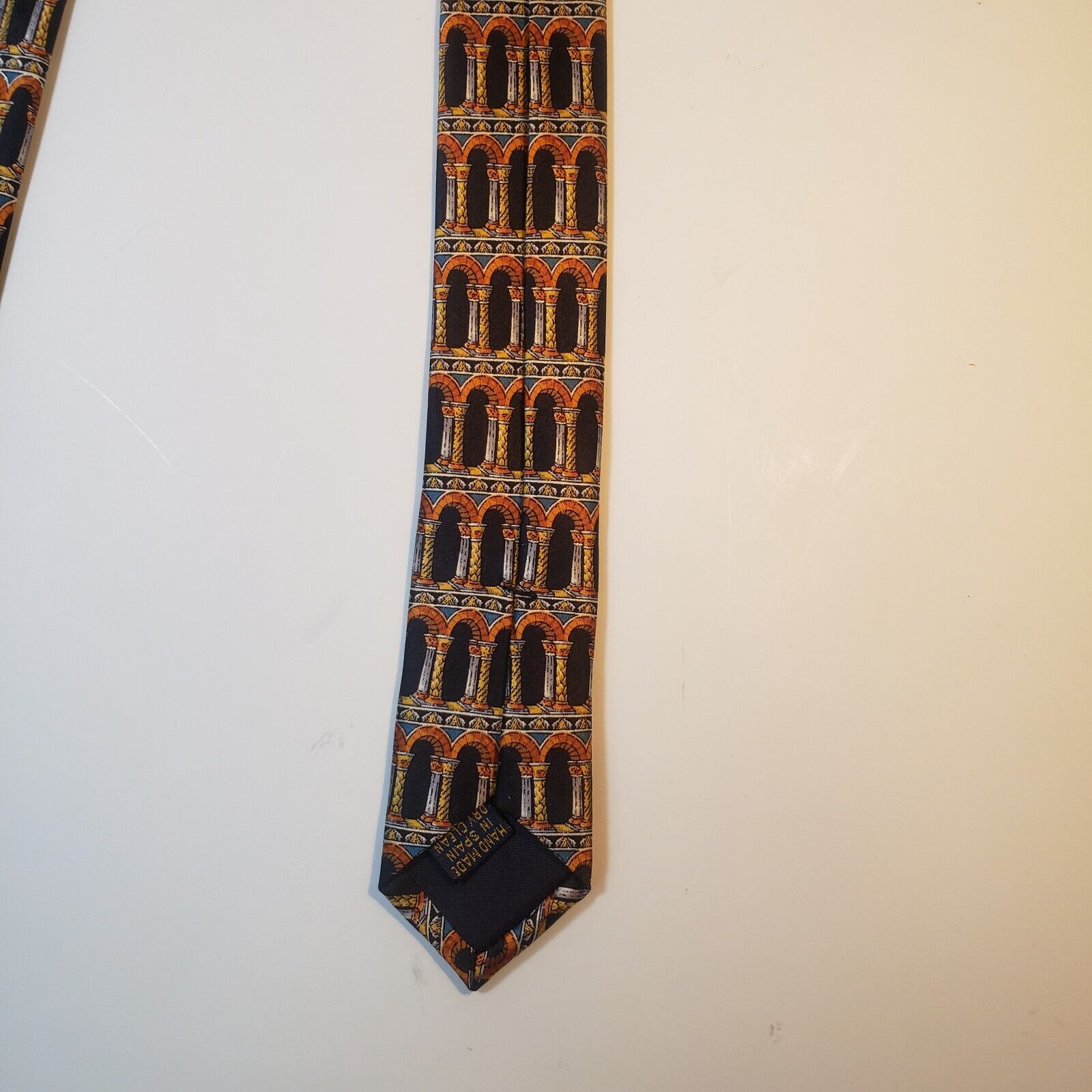 Richel Royal Pillar Pattern Silk Tie Made in Spain