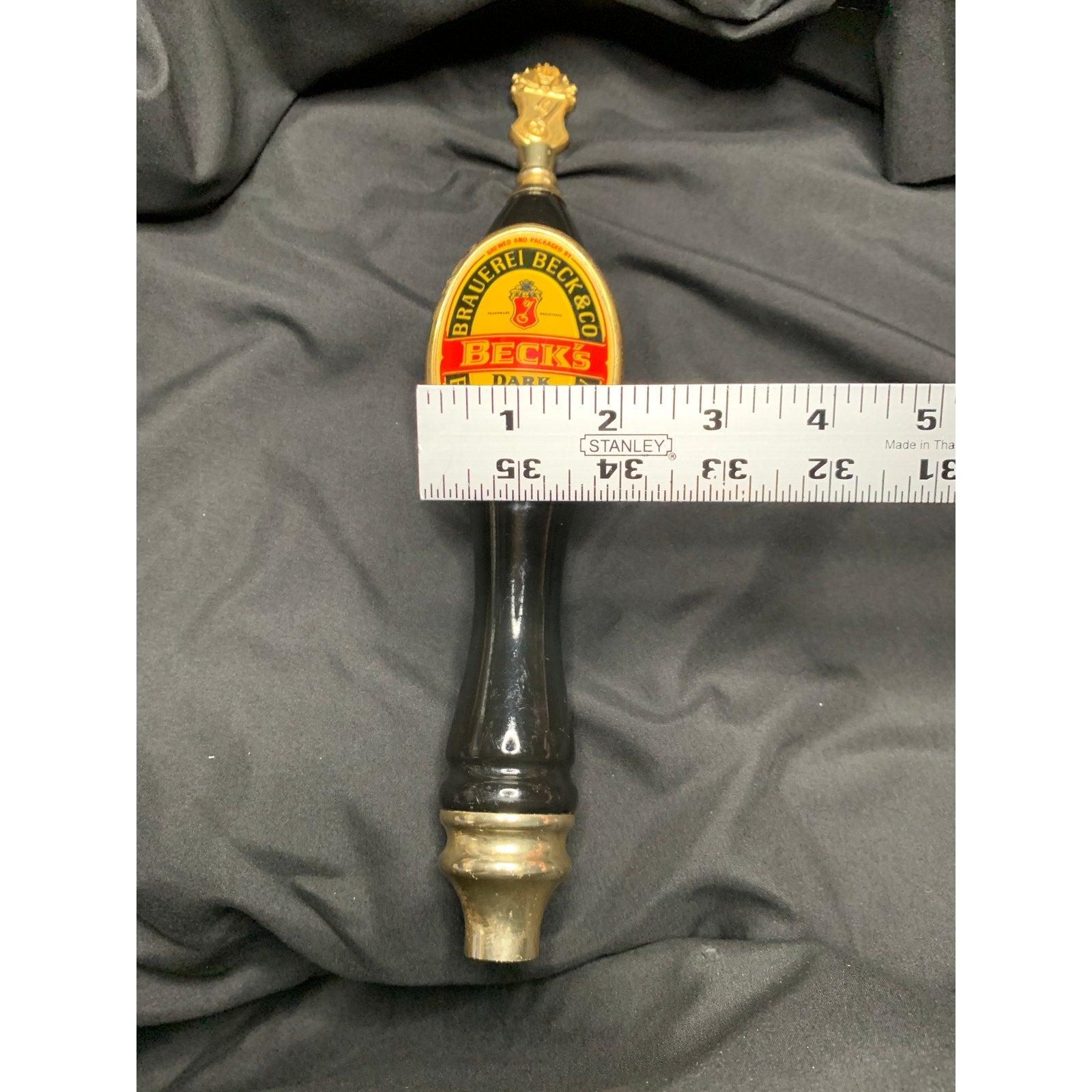 Beck's Dark Beer Tap Handle German Import Black Gold 13 Inch Keg Pull